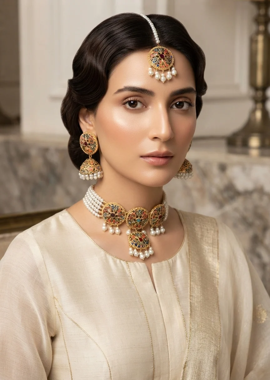Choker in Gold, multi Color by - Trendy Women Choker CFS3857