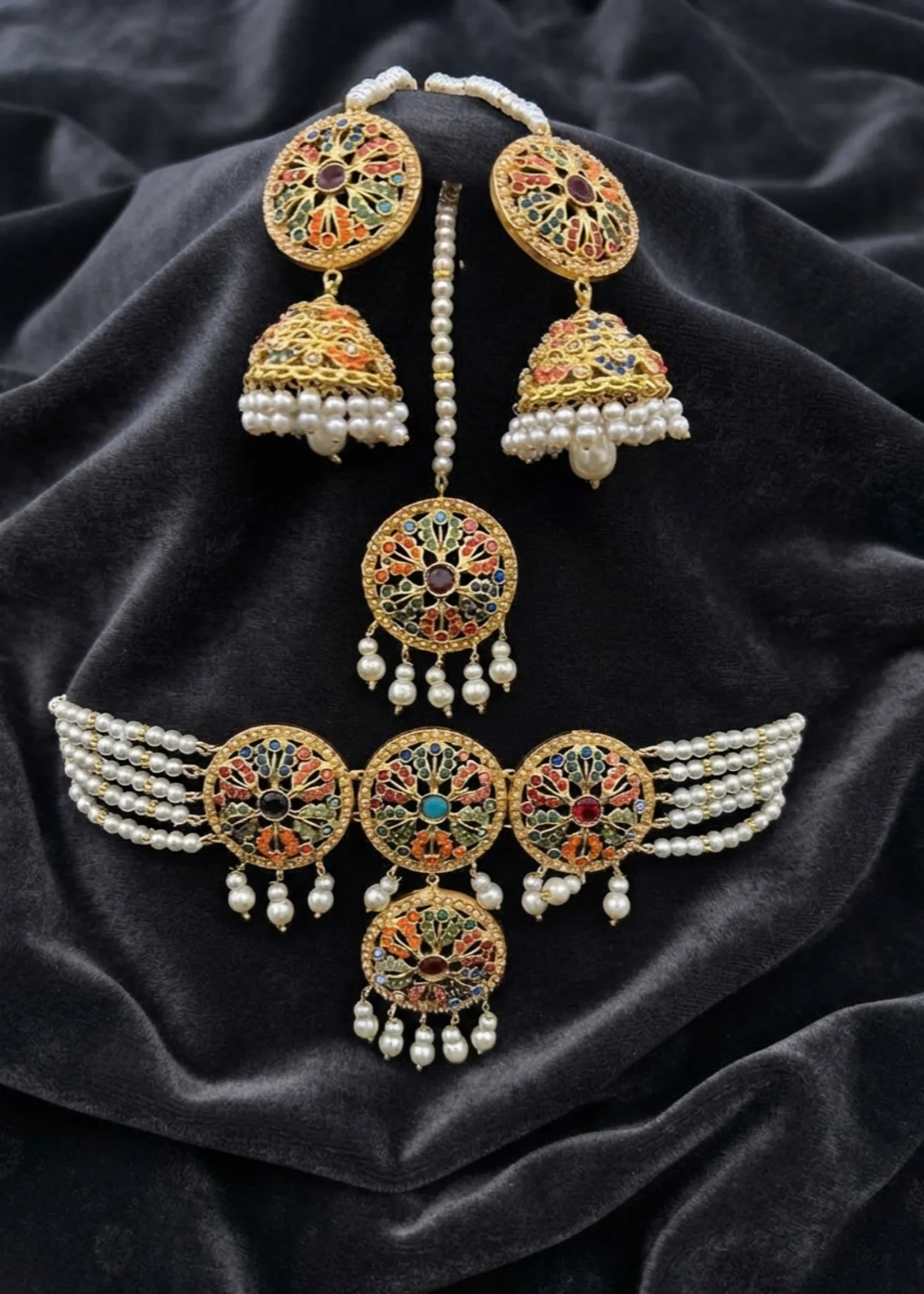 Choker in Gold, multi Color by - Trendy Women Choker CFS3857 - view 4