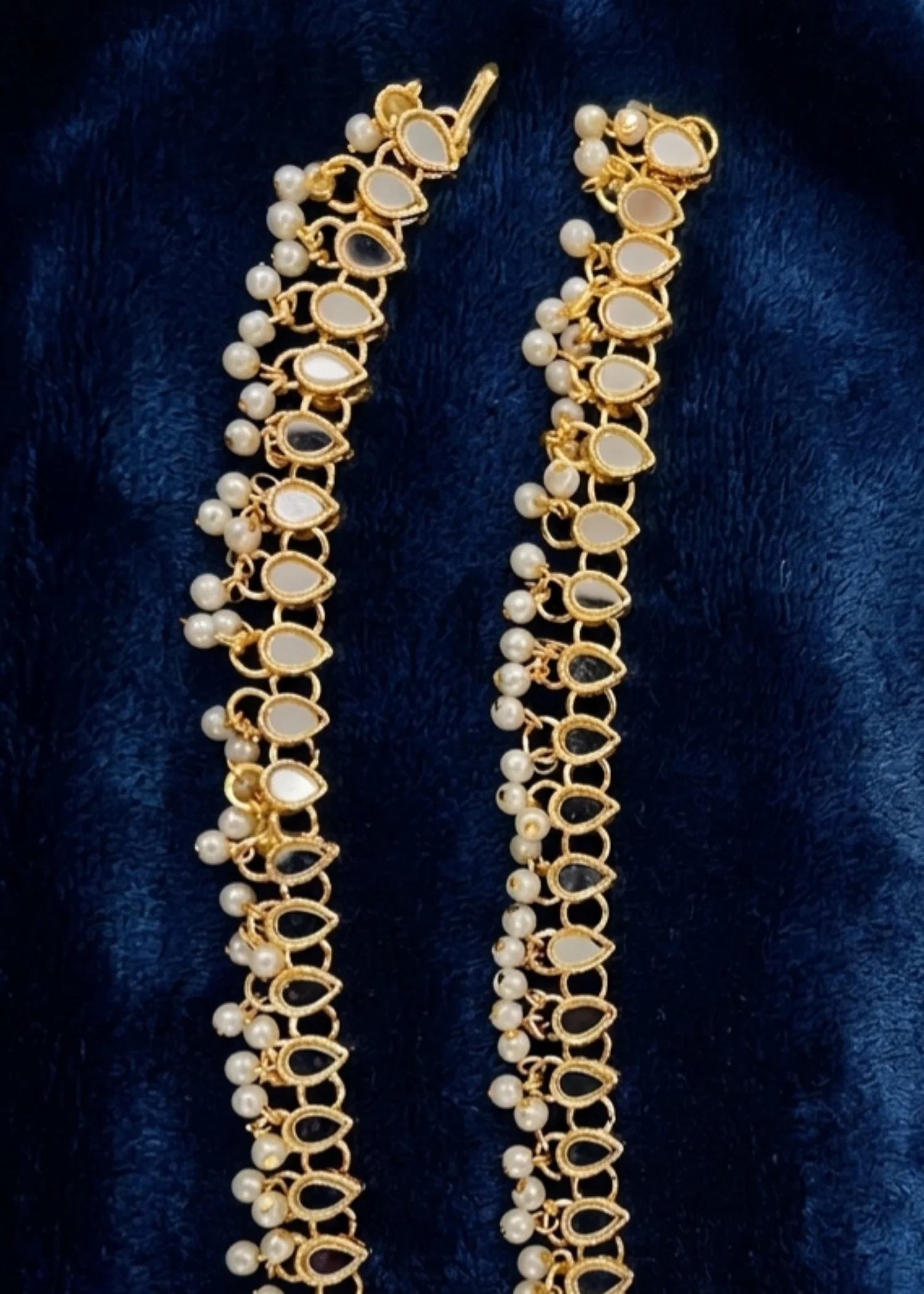 Anklet in White, golden orange Color by - Trendy Women Anklet IOE6305 - view 3