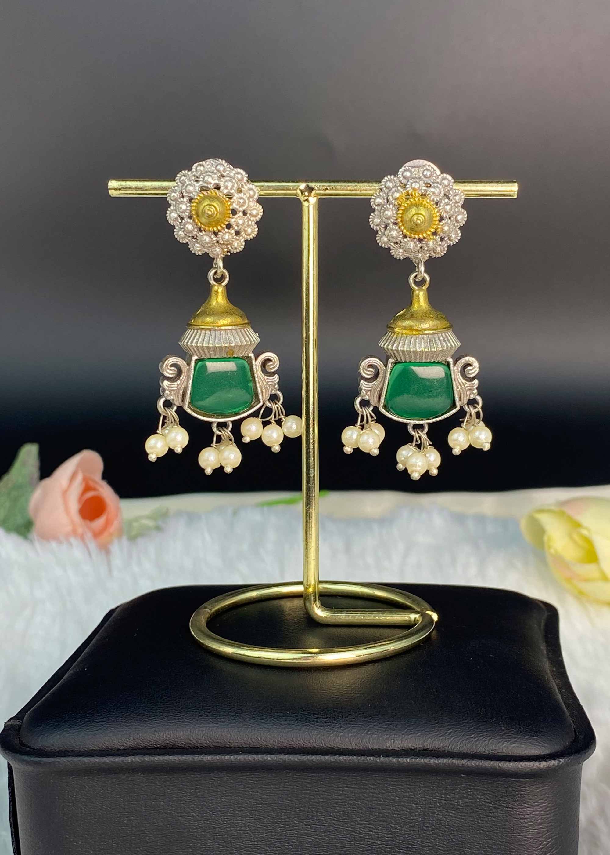 Earrings in Green Color by - Trendy Women Earrings MDR5958