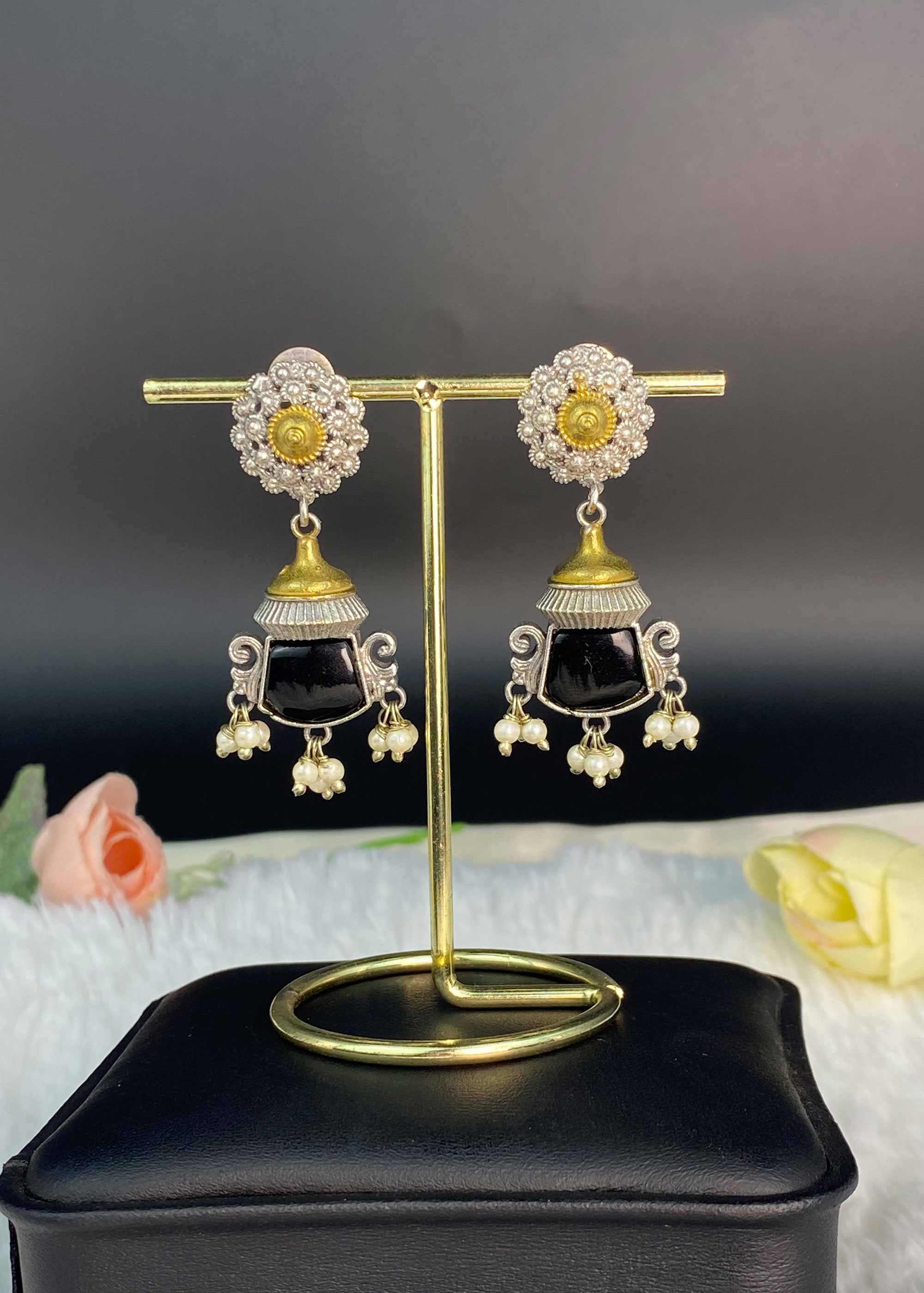 Earrings in Black Color by - Trendy Women Earrings UWC6730 - view 6