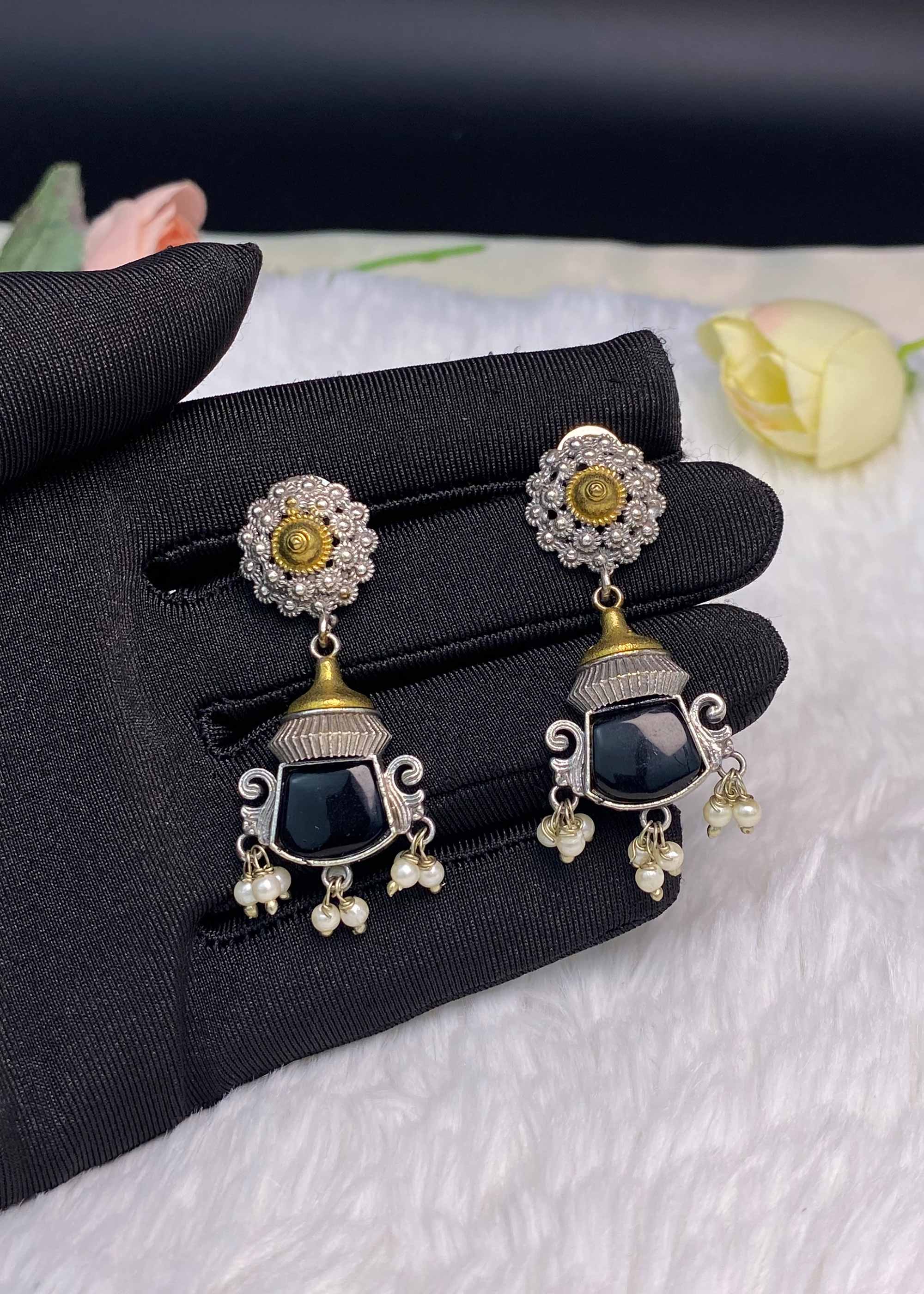 Earrings in Black Color by - Trendy Women Earrings UWC6730 - view 4