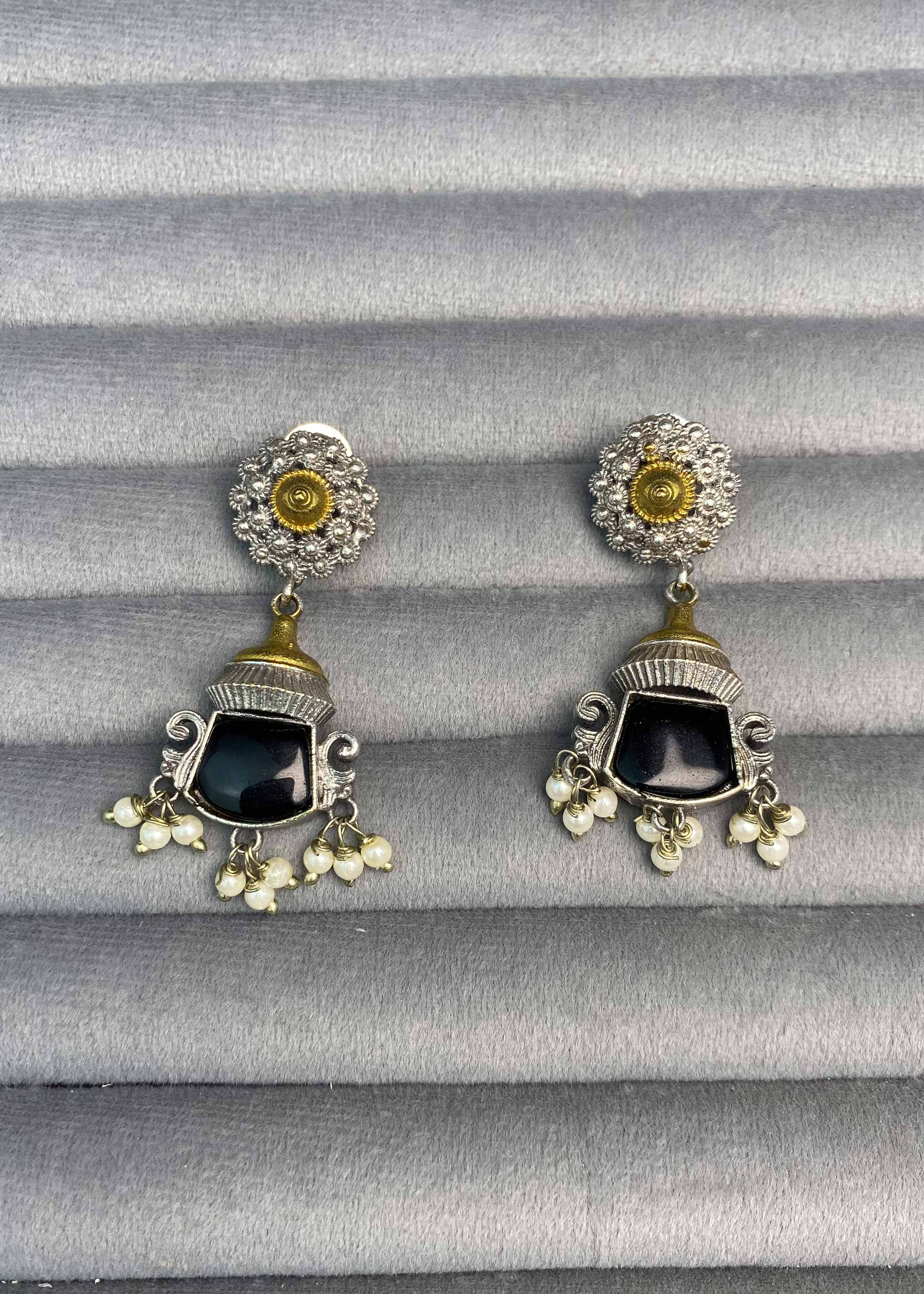 Earrings in Black Color by - Trendy Women Earrings UWC6730 - view 3