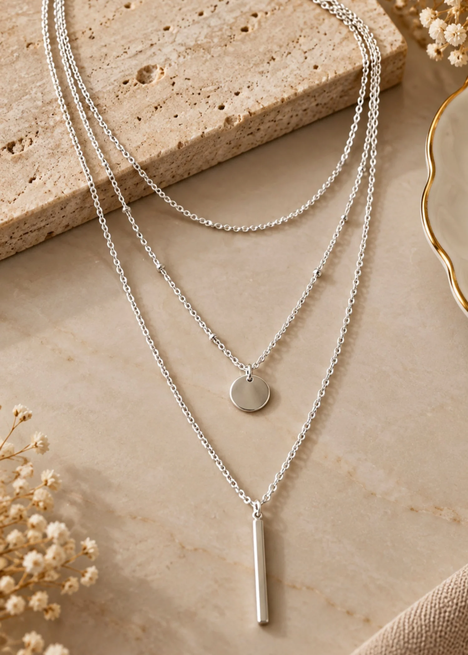 Necklace in Silver Color by - Trendy Women Necklace WYS1798