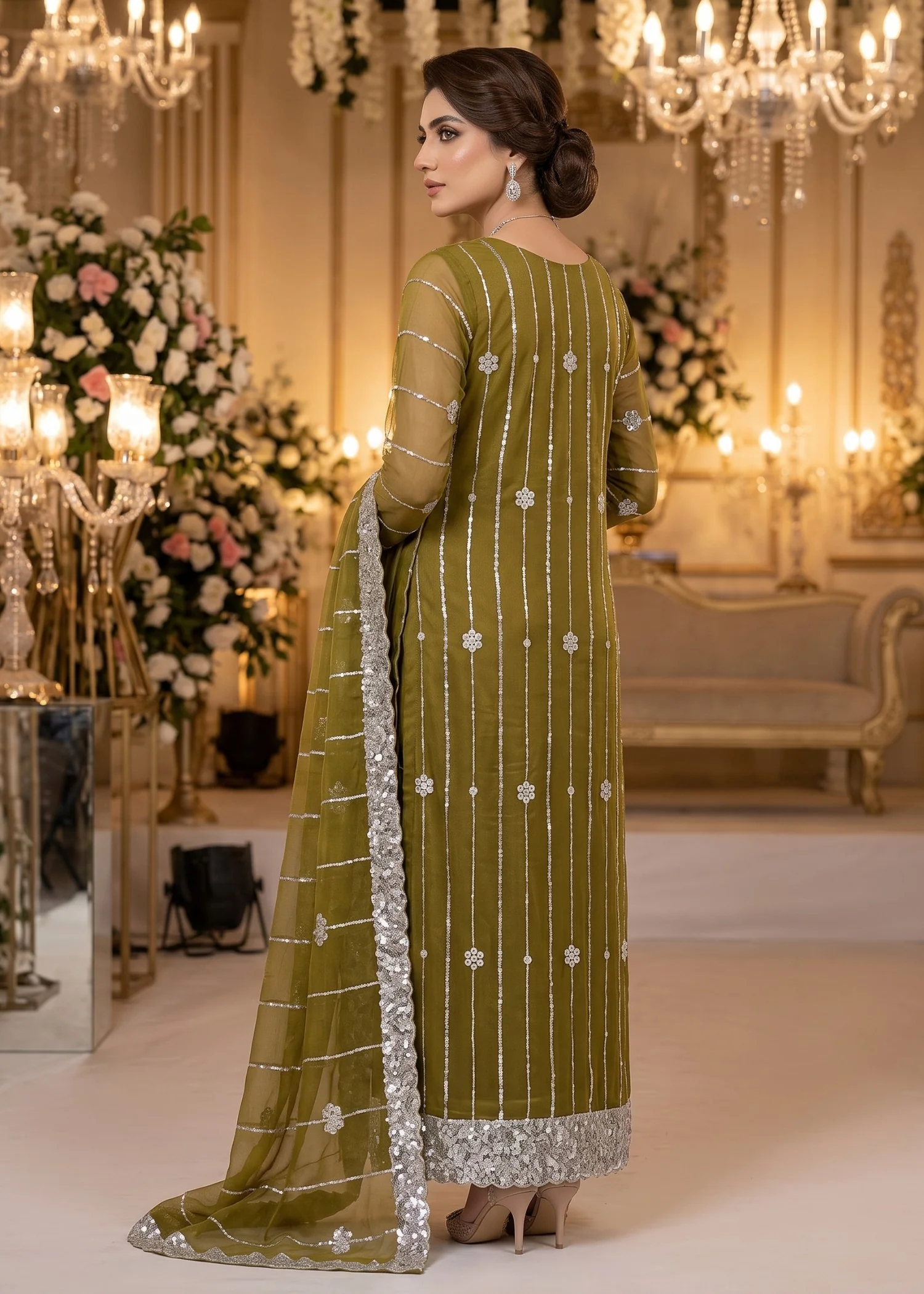 net Unstitched in Olive green - view 4