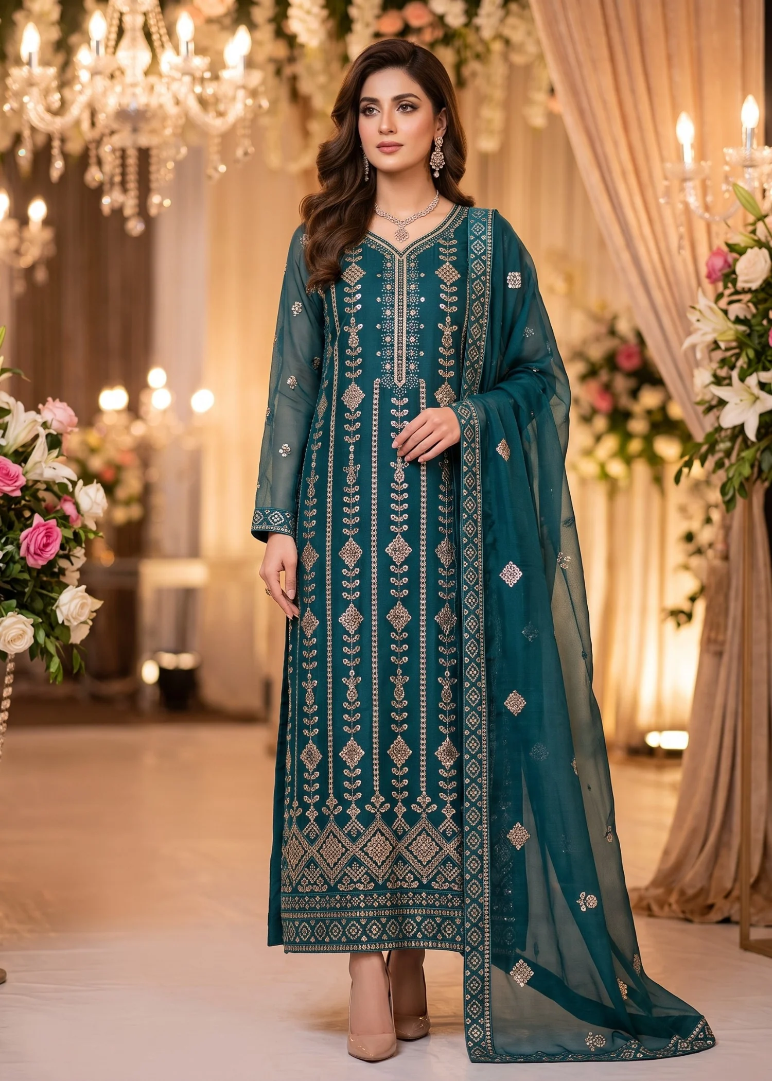 net Unstitched in Sea green - view 2