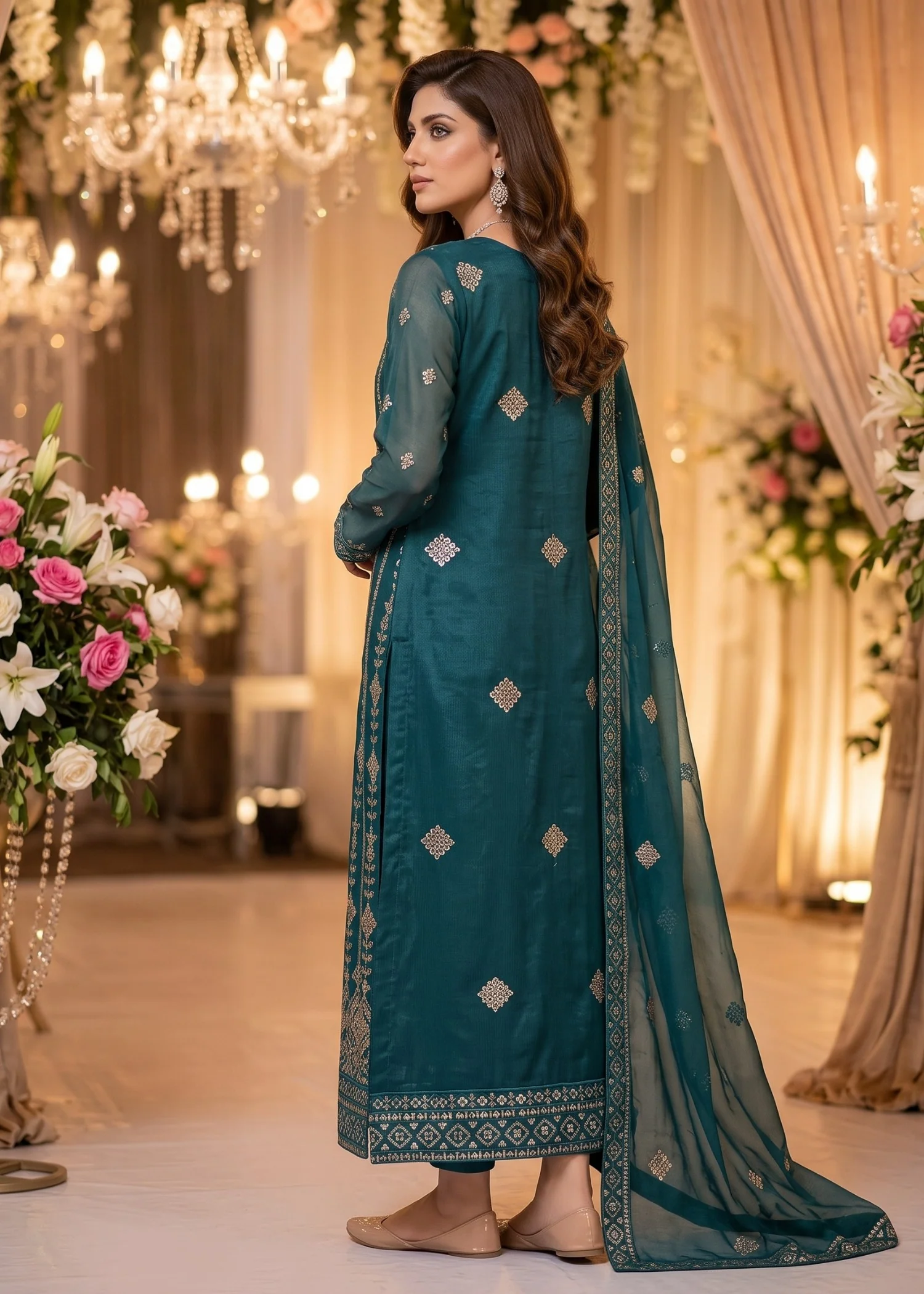 net Unstitched in Sea green - view 4