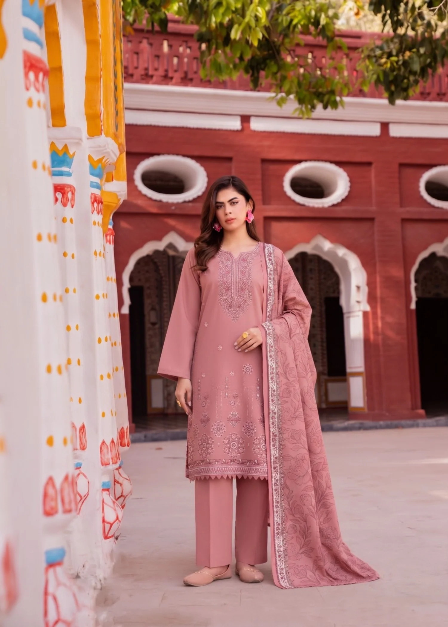 viscose Unstitched in Pink - view 2