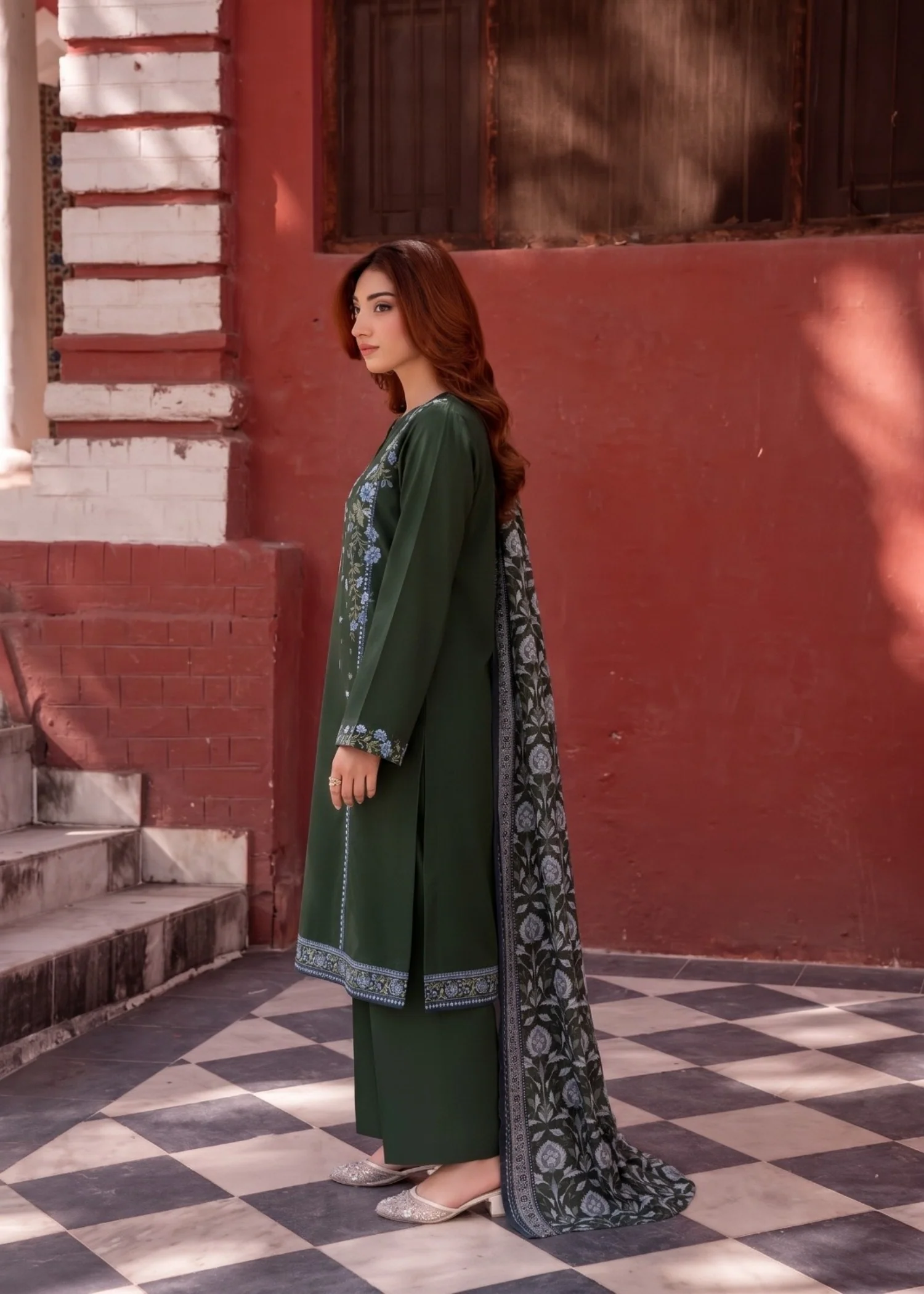 viscose Unstitched in Green - view 2