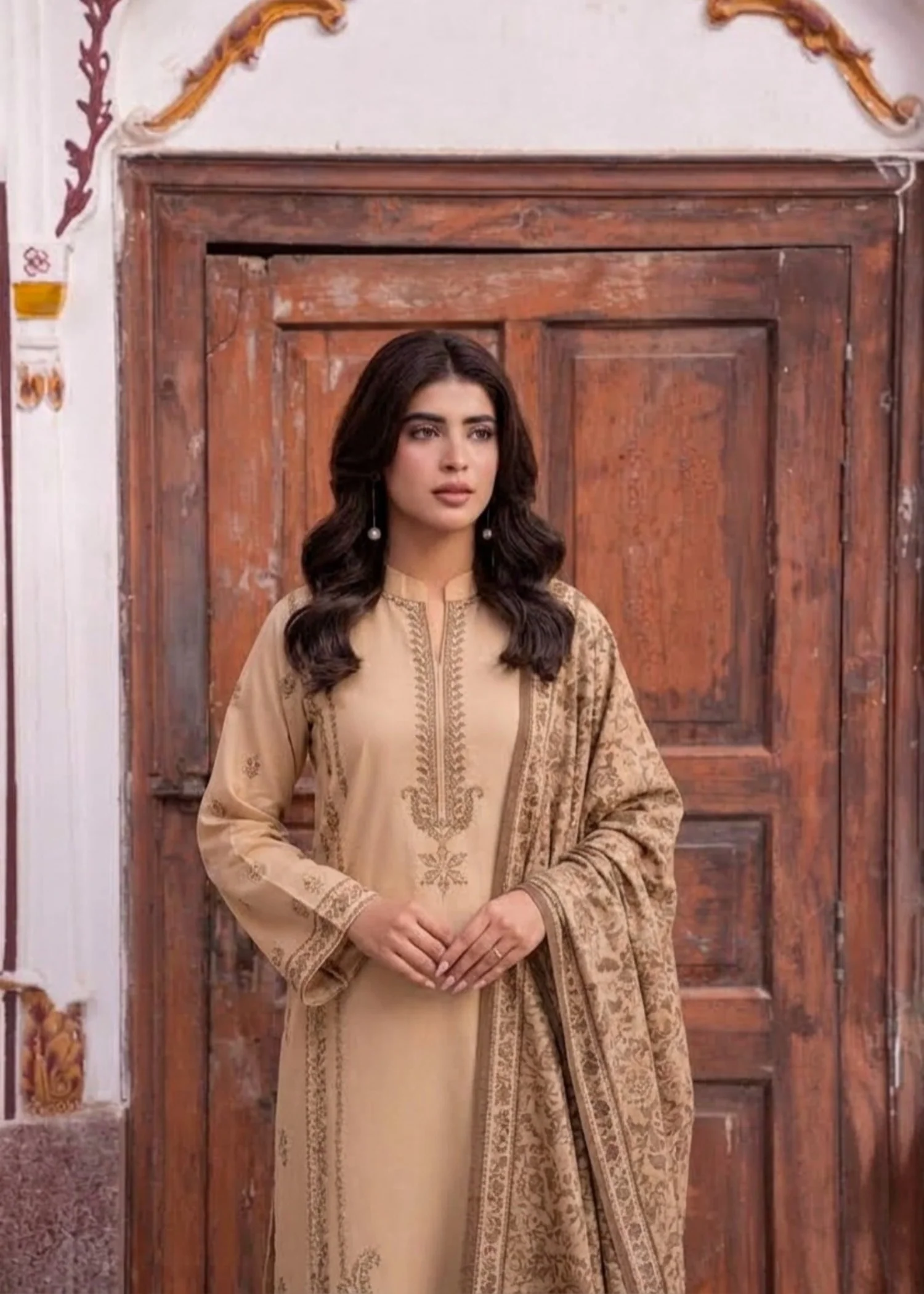 viscose Unstitched in Camel brown - view 3