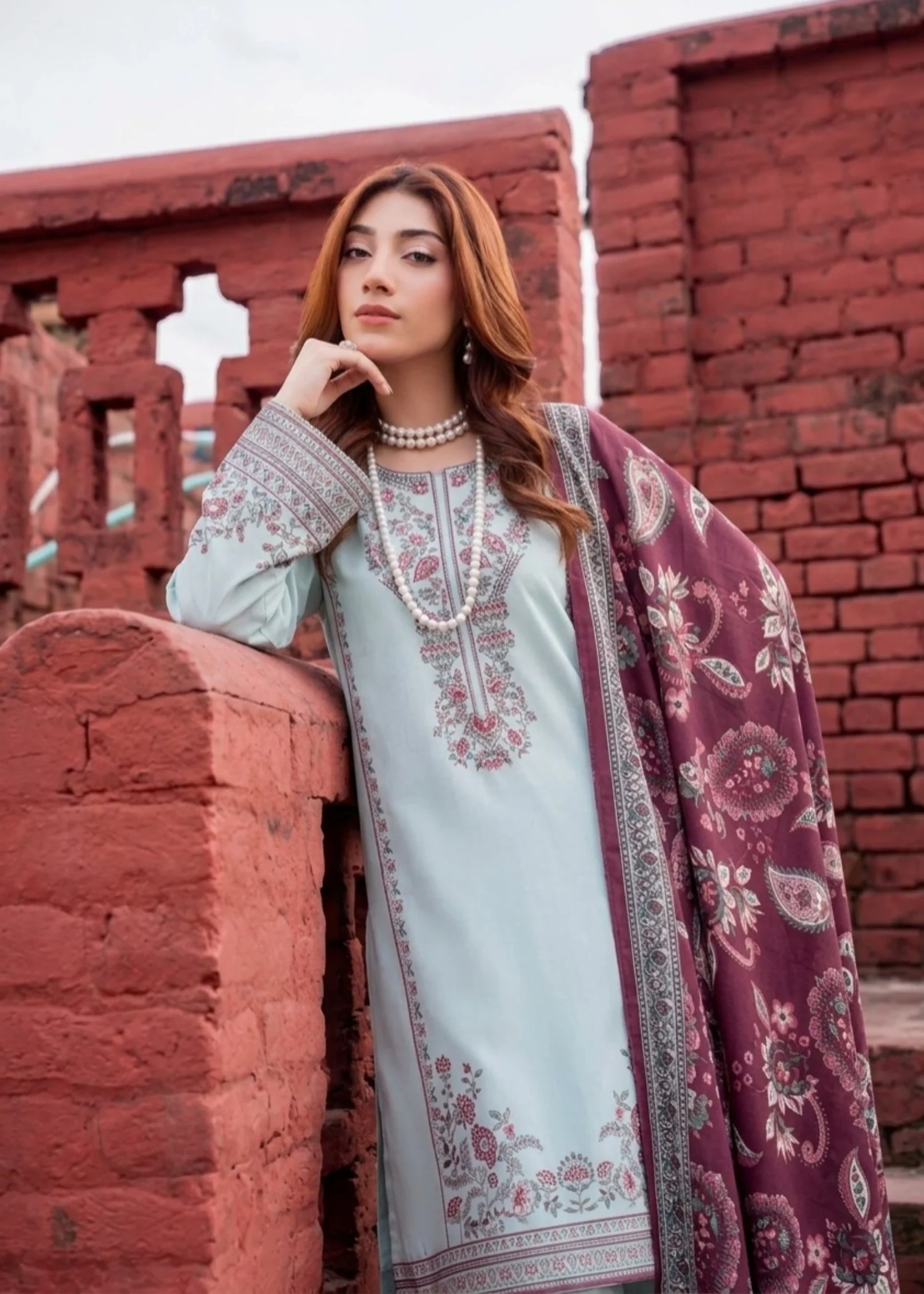 viscose Unstitched in Ice blue