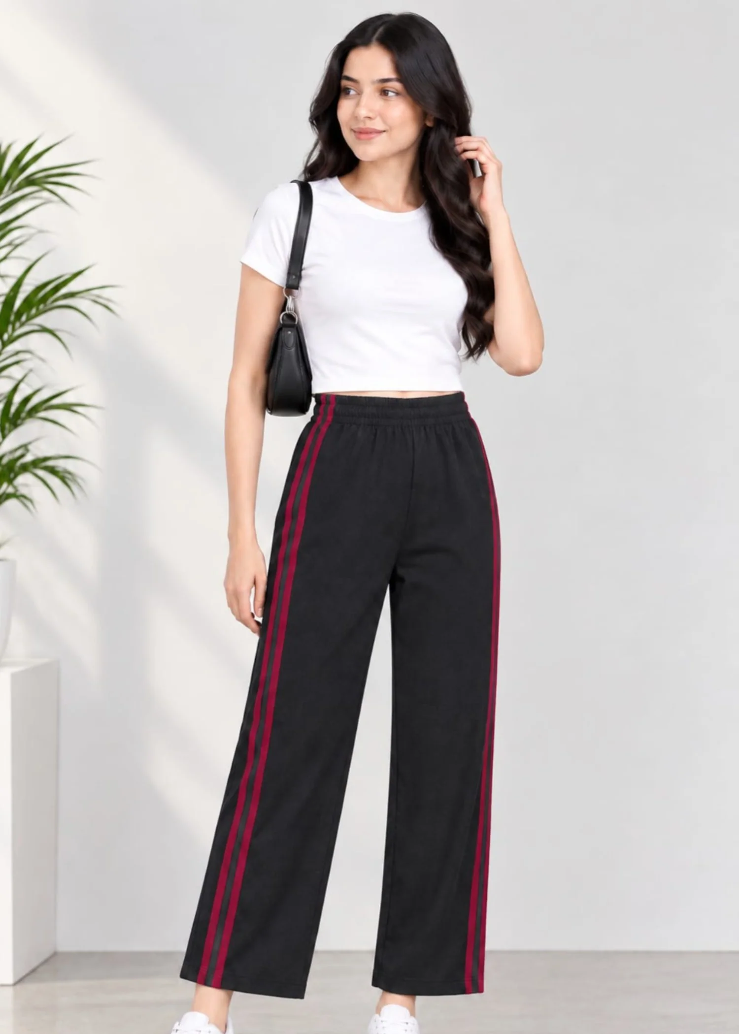 cotton jersey Trousers in Jet black