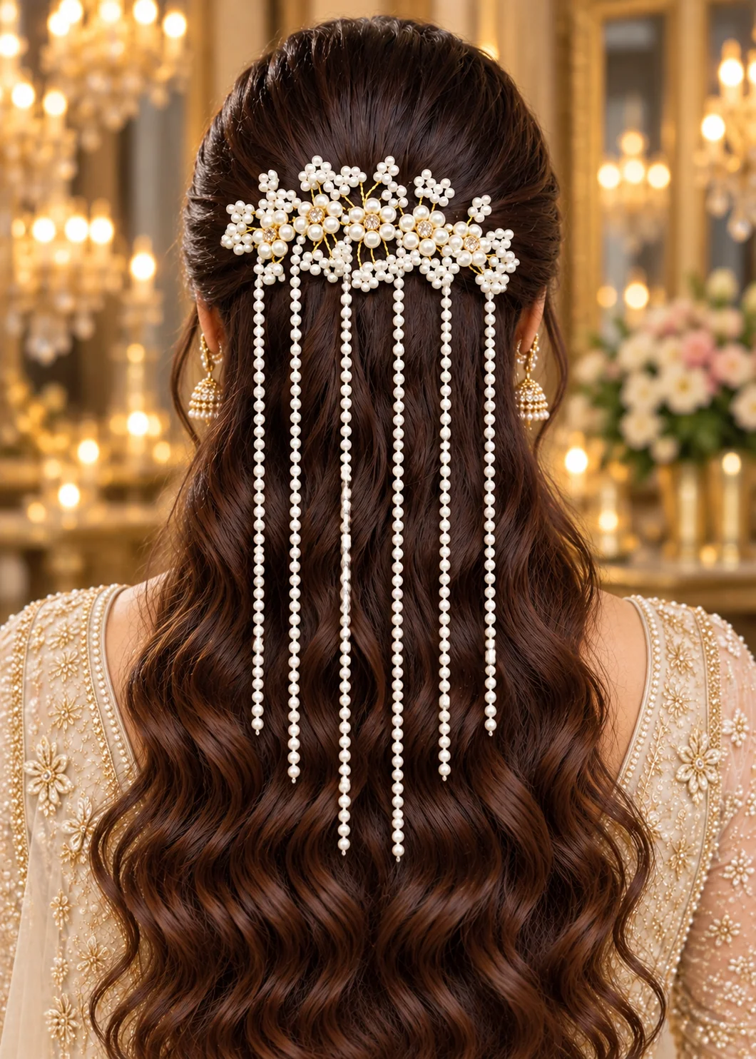 Hair Vines in Pearl white Color by - Trendy Women Hair Vines YSH9823