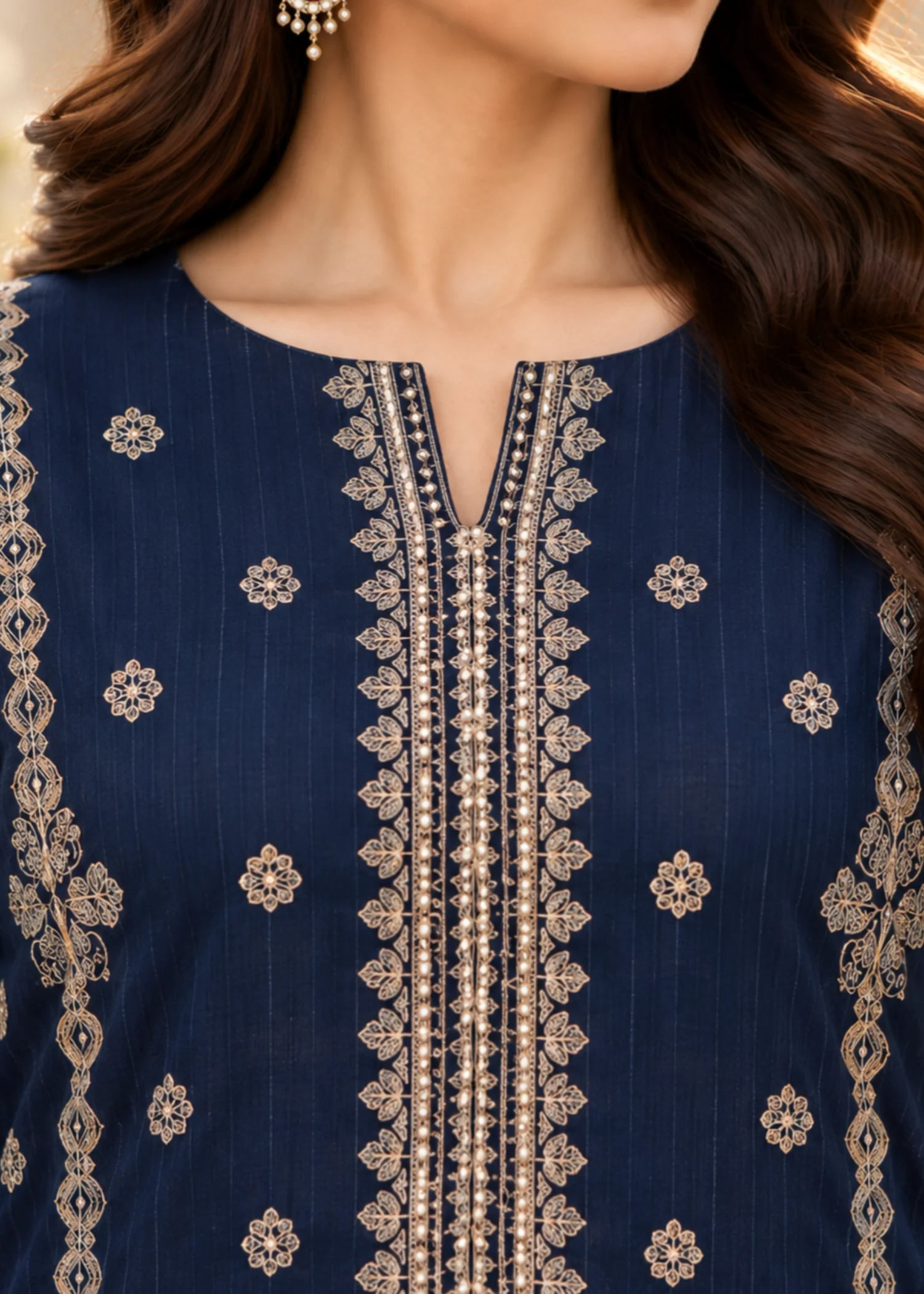 viscose Unstitched in Navy blue - view 2