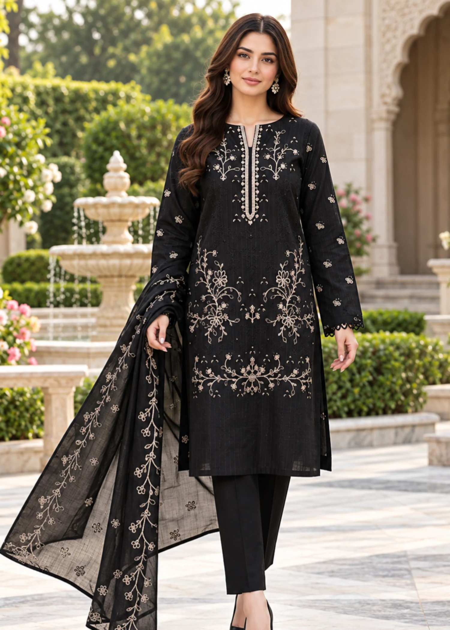 viscose Unstitched in Black