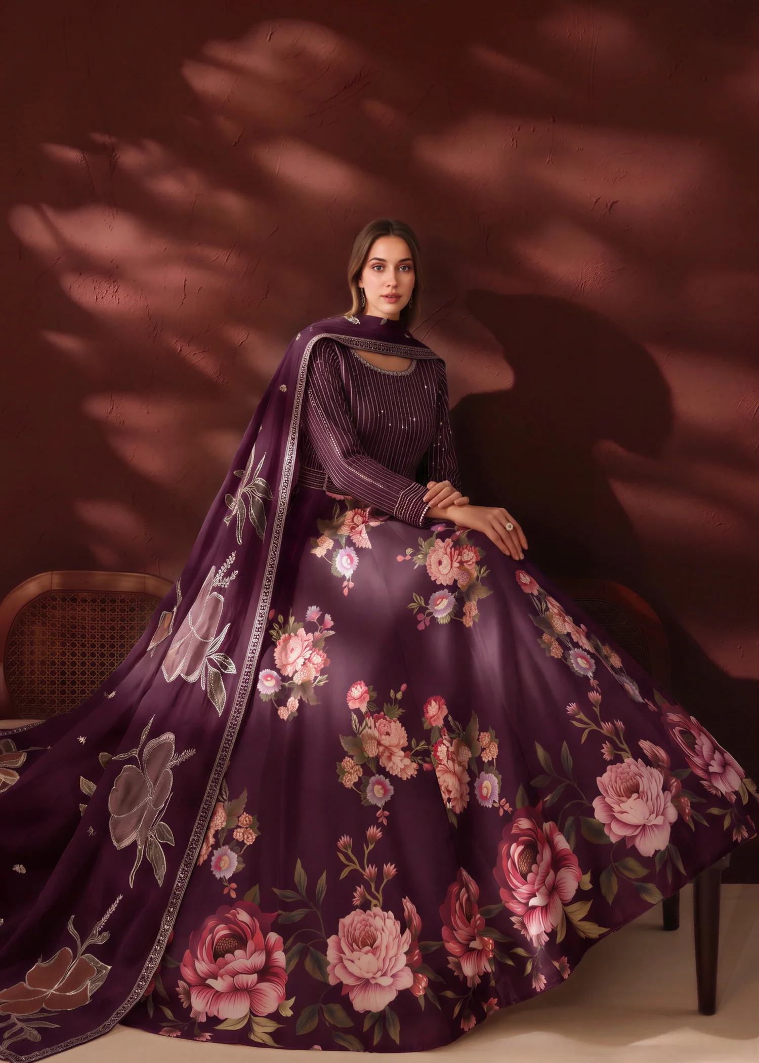 chiffon Maxi in Plum purple - view 3