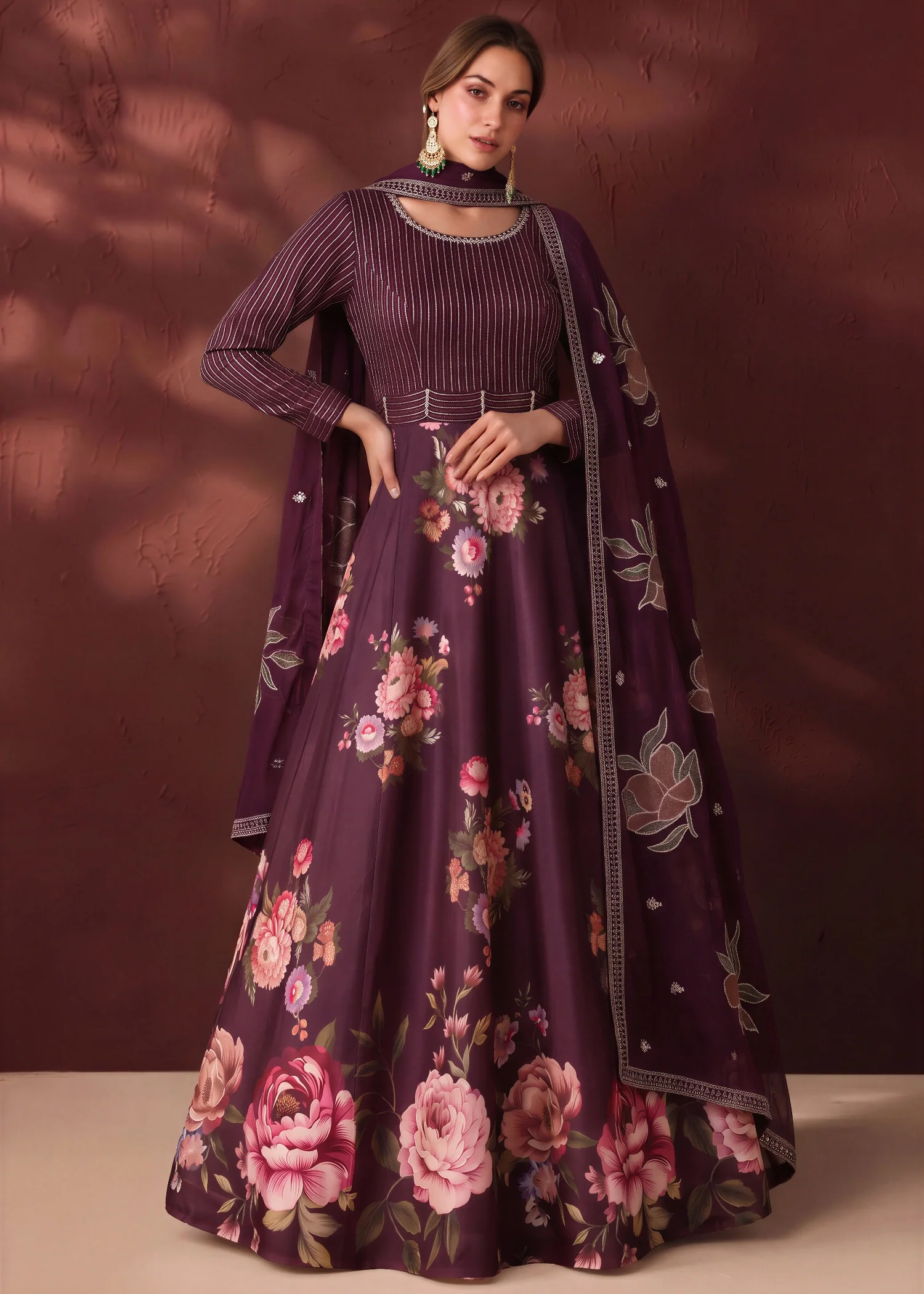 chiffon Maxi in Plum purple
