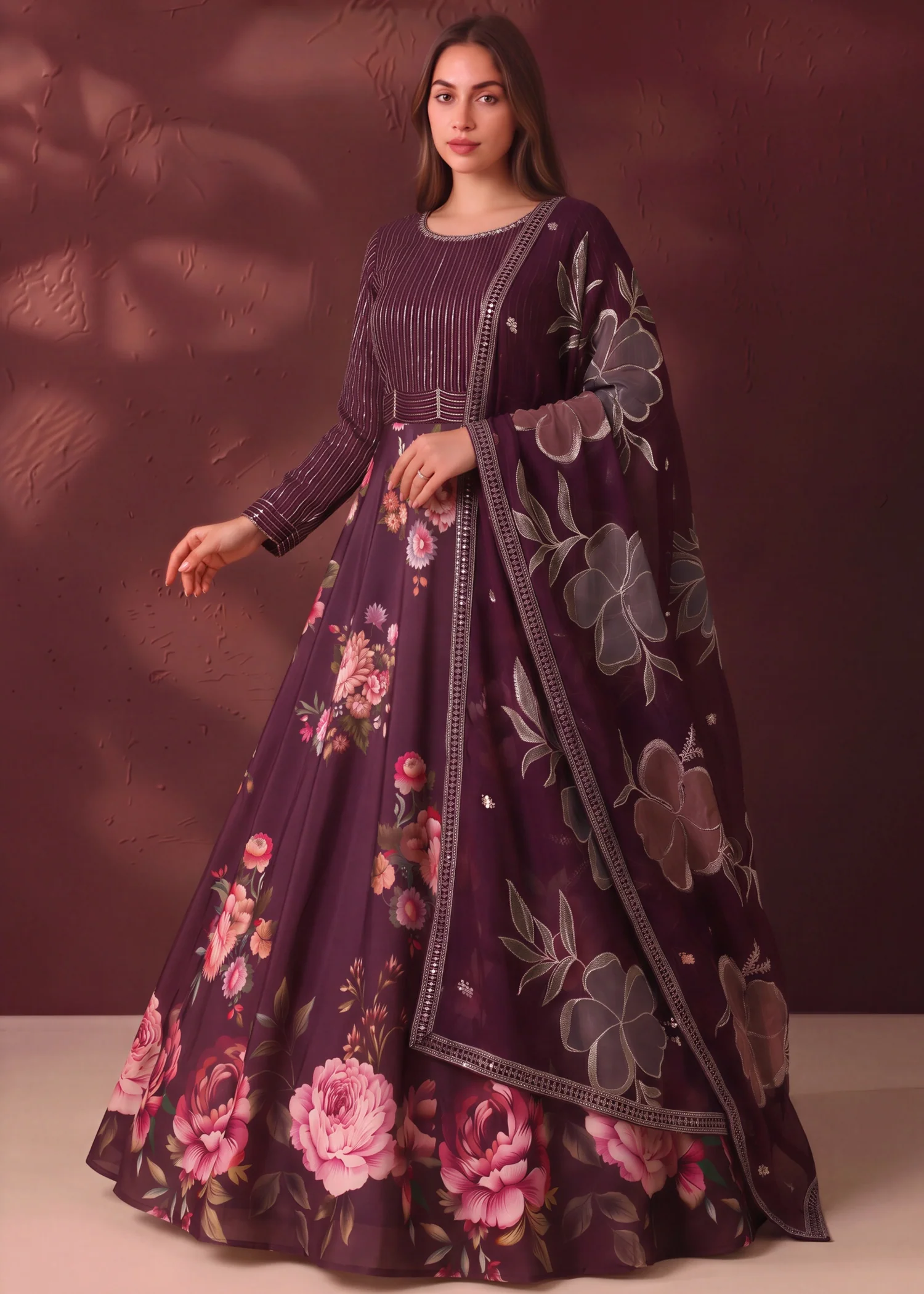chiffon Maxi in Plum purple - view 2