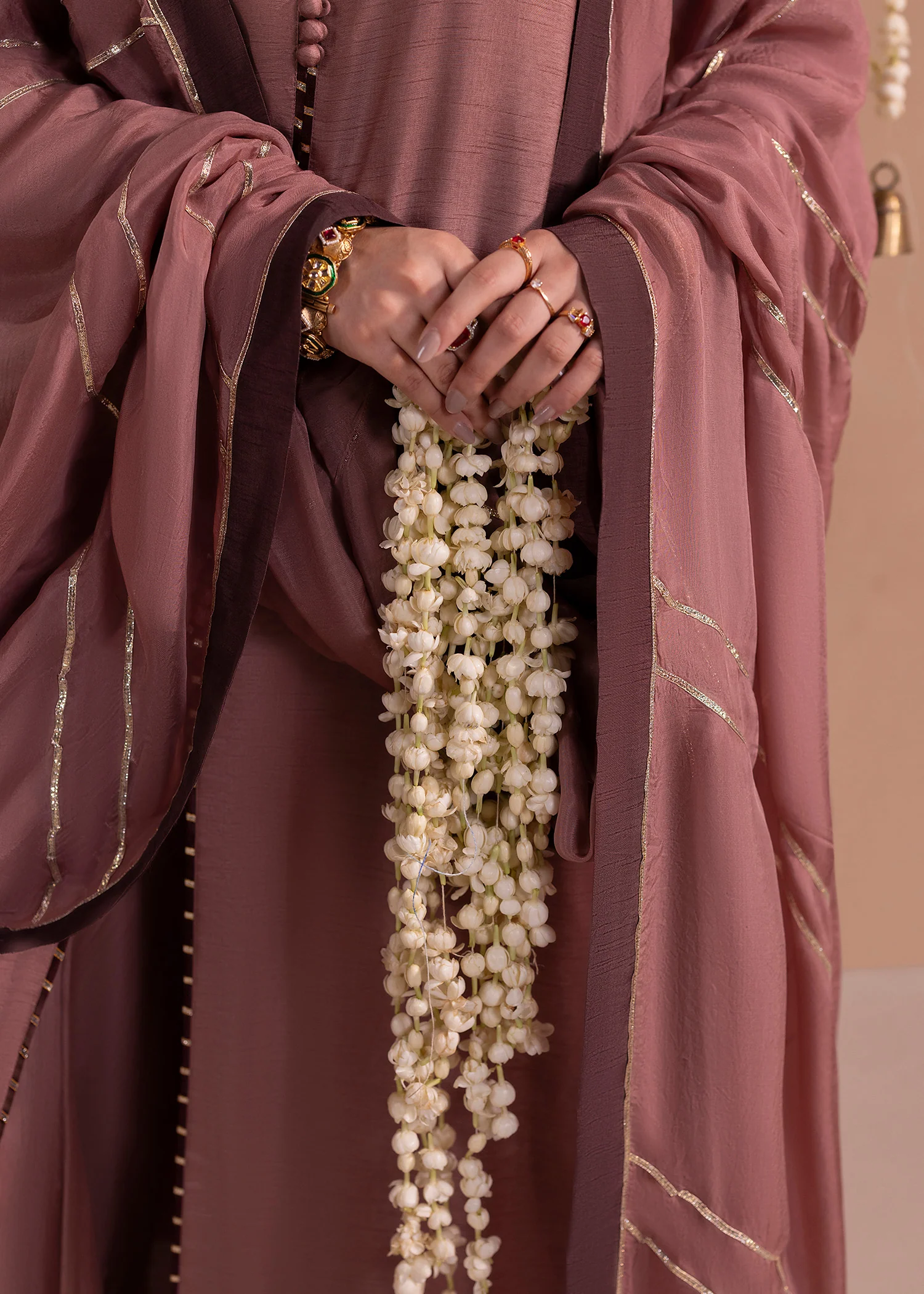 raw silk Sharara in Mauve - view 5
