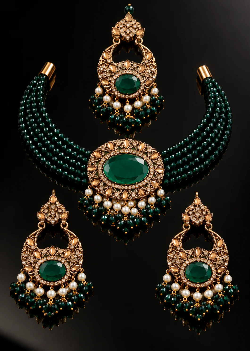 Jewelry Set in Black Color by - Trendy Women Jewelry Set HDM0259 - view 2
