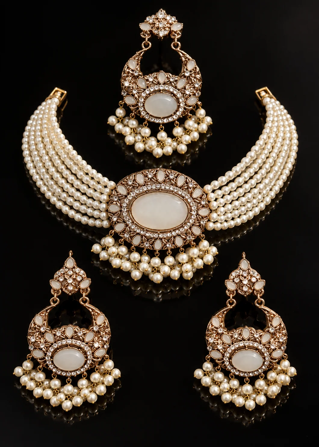 Jewelry Set in Pearl white Color by - Trendy Women Jewelry Set EYW3572 - view 4