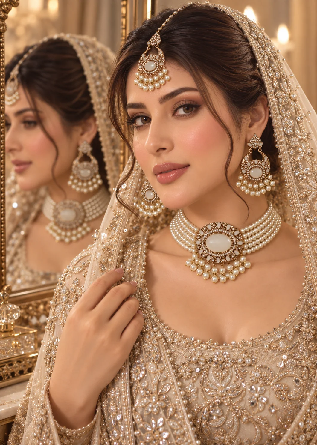 Jewelry Set in Pearl white Color by - Trendy Women Jewelry Set EYW3572 - view 2