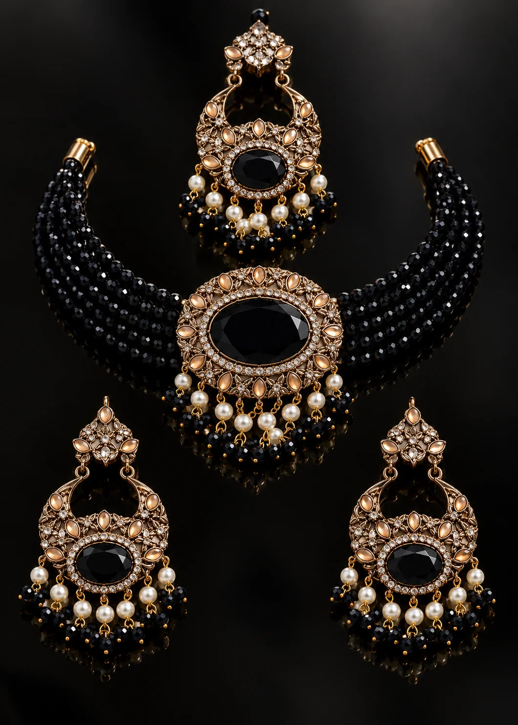 Jewelry Set in Black Color by - Trendy Women Jewelry Set HDM0259 - view 6