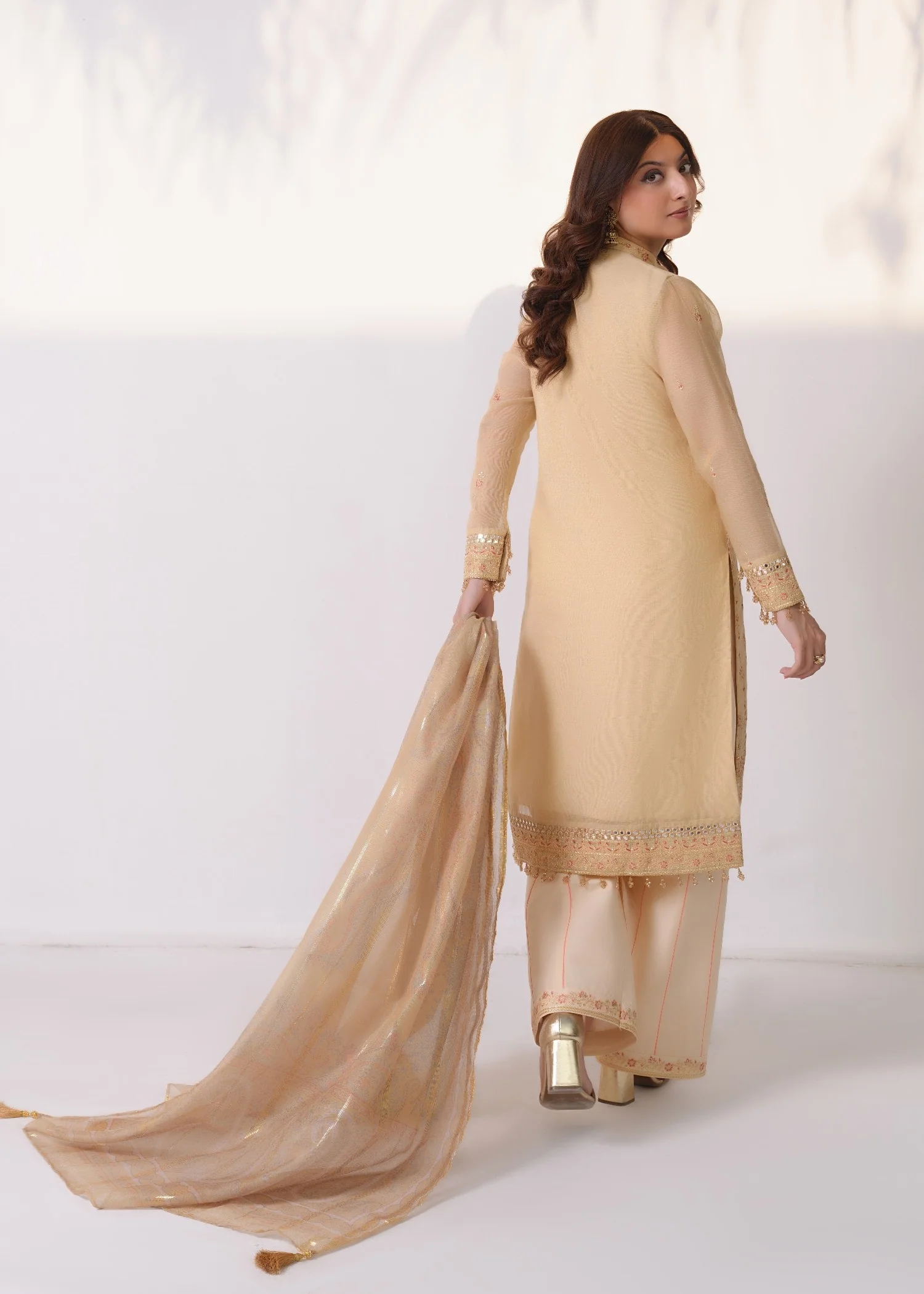 silk Unstitched in Beige - view 2