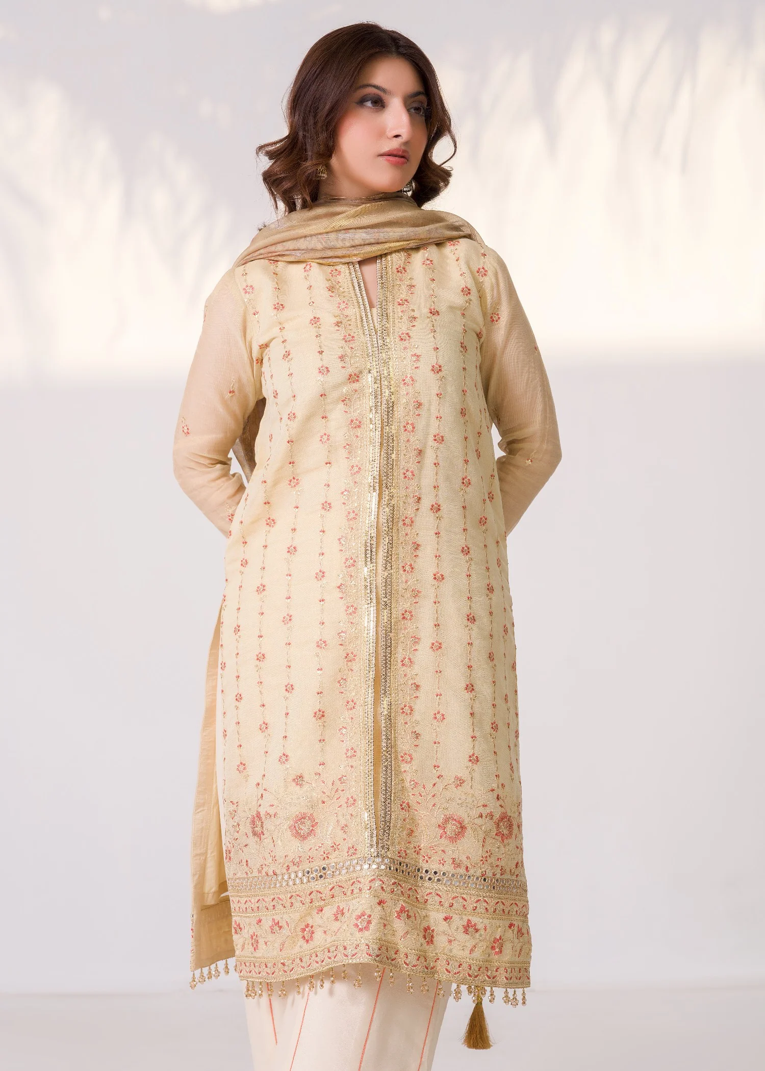 silk Unstitched in Beige - view 4
