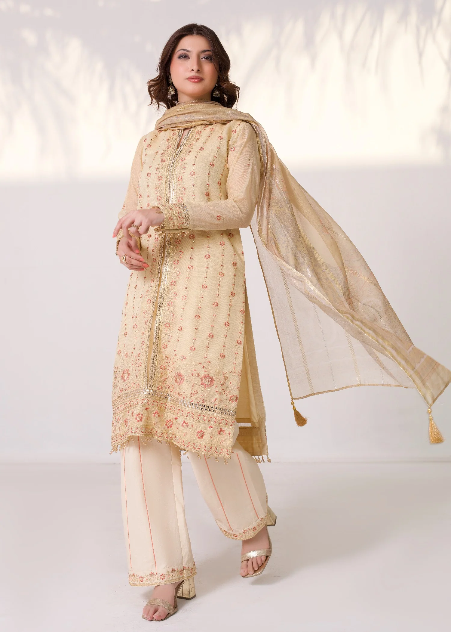 silk Unstitched in Beige - view 3