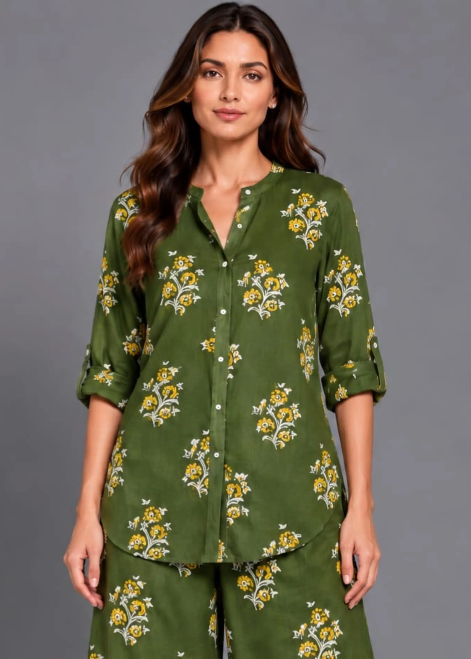 linen Co ord Sets in Dark green - view 4