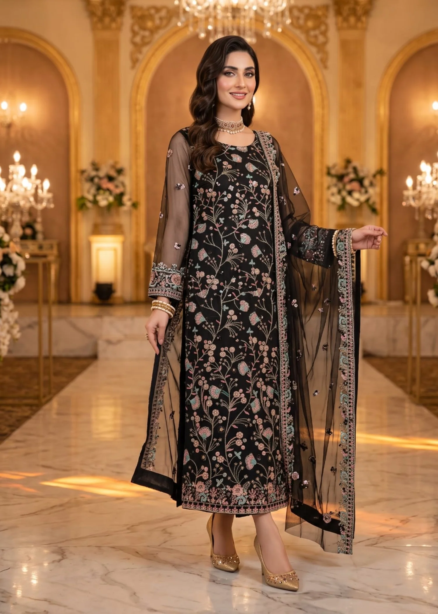 net Unstitched in Black