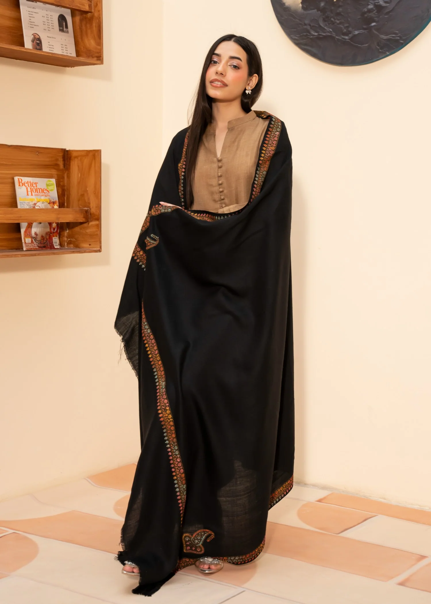 Shawl in Black Color by - Trendy Women Shawl UII2740 - view 2