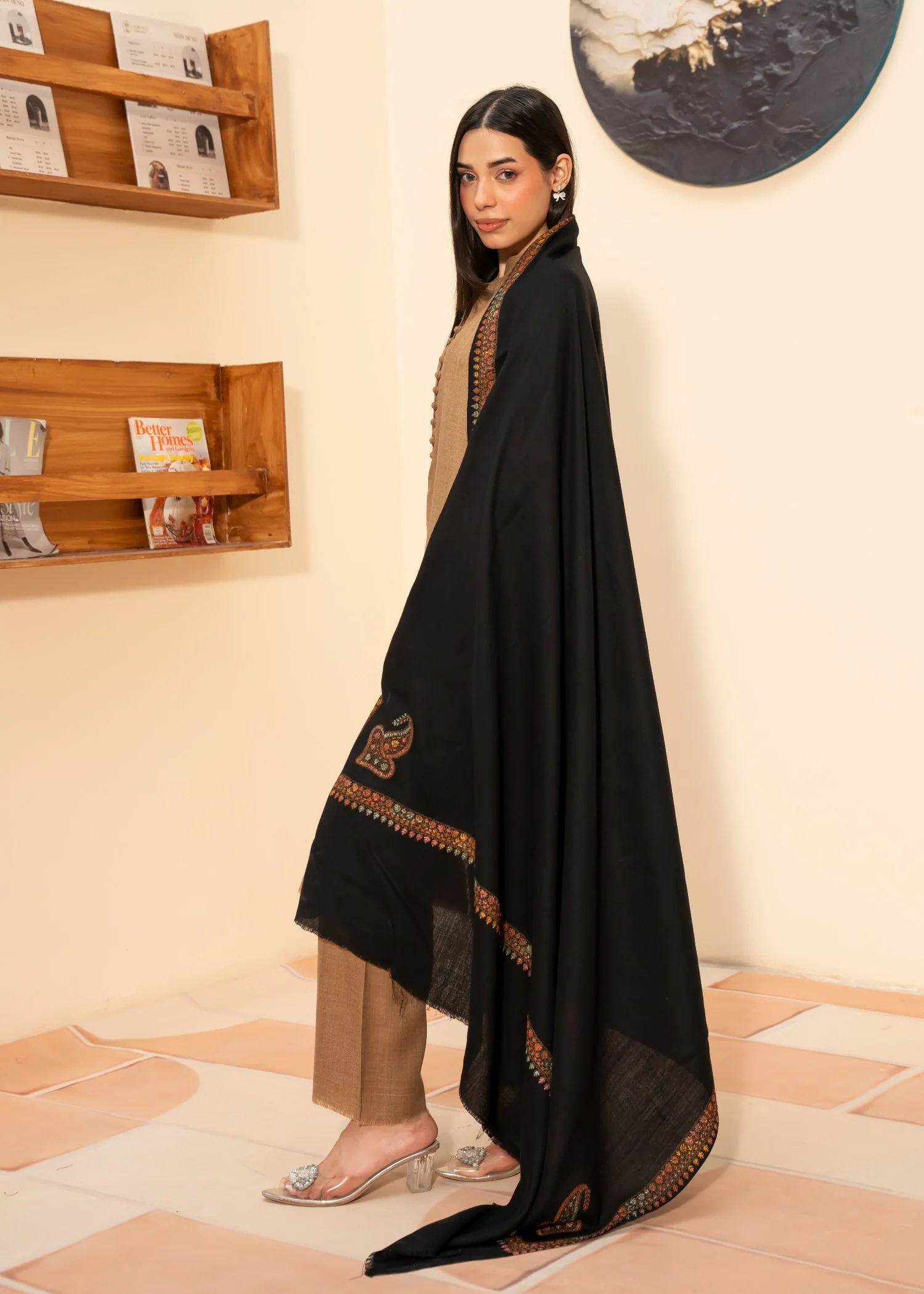 Shawl in Black Color by - Trendy Women Shawl UII2740 - view 4