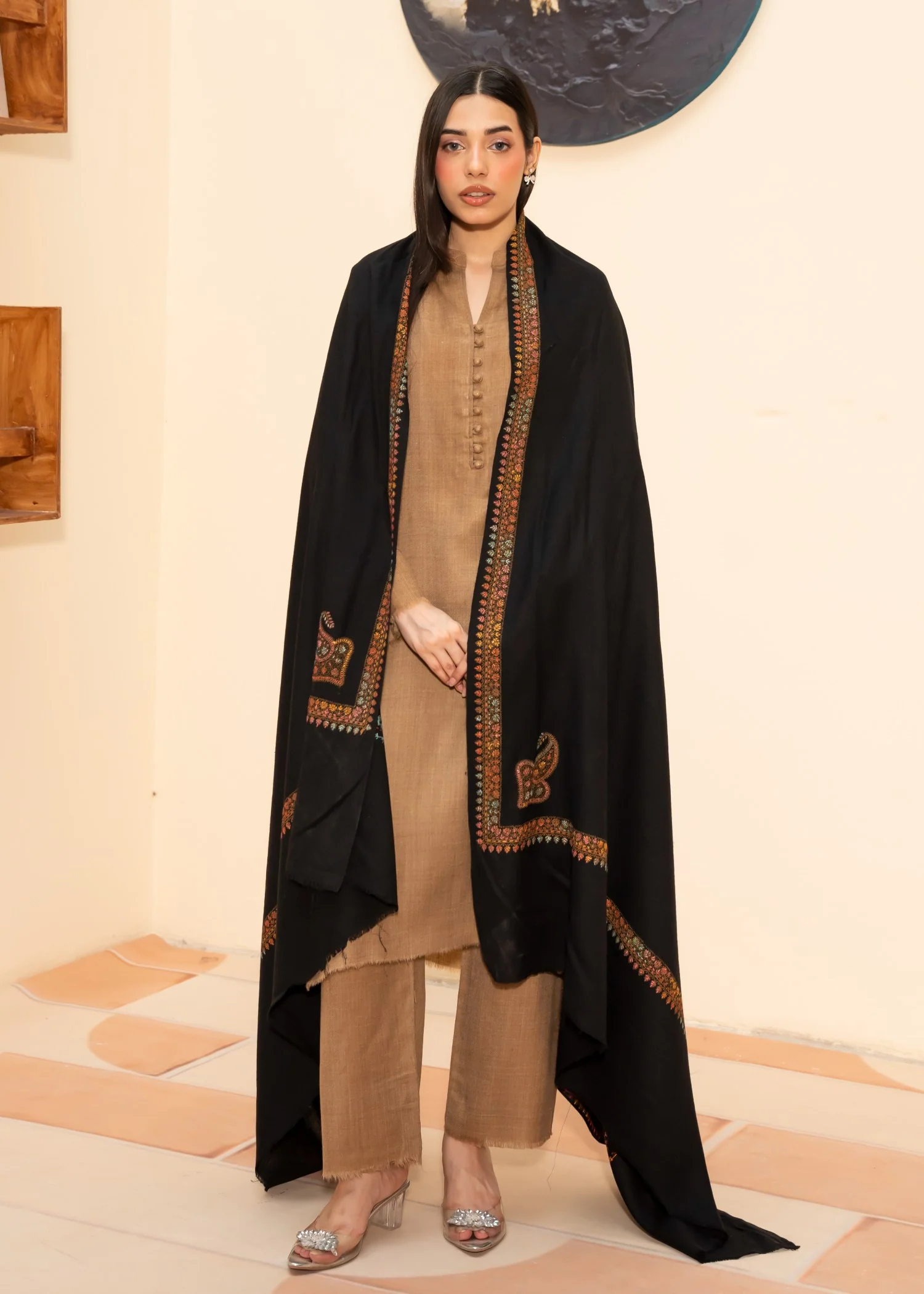 Shawl in Black Color by - Trendy Women Shawl UII2740