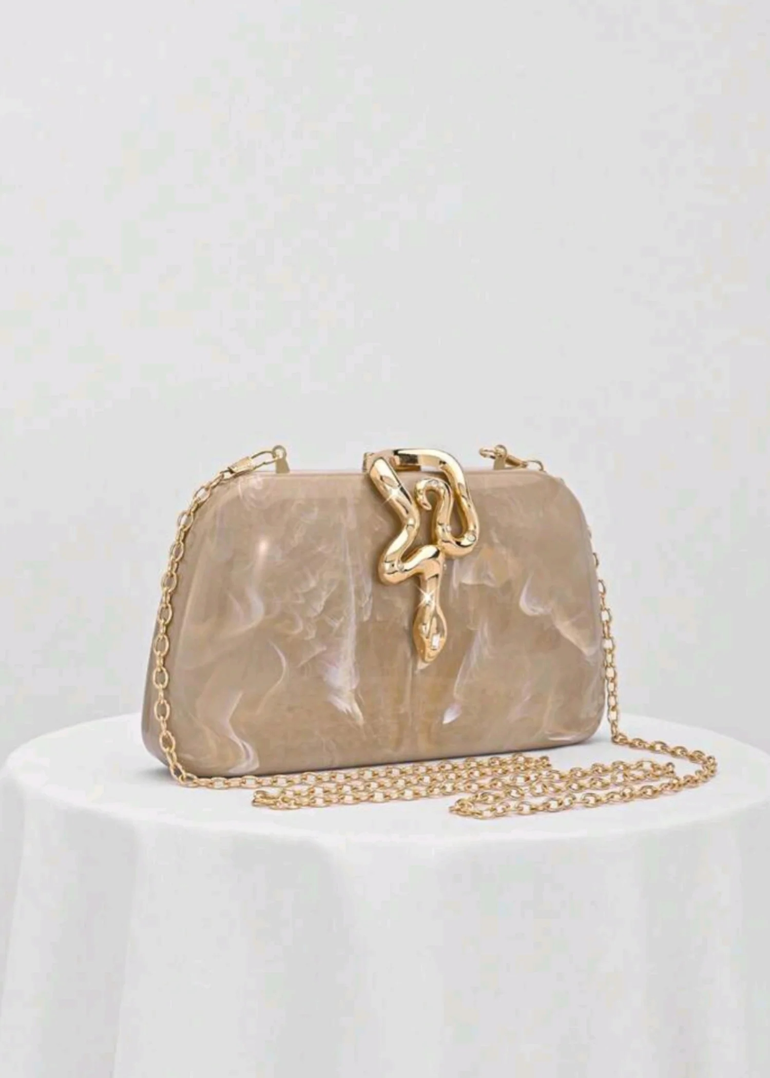 Clutch in Apricot orange Color by - Trendy Women Clutch QSW8593 - view 2
