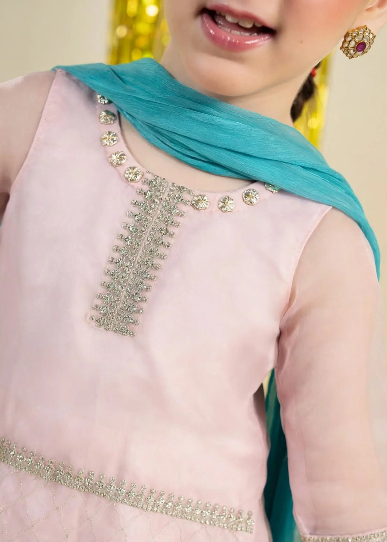 organza Gharara in Pink - view 4