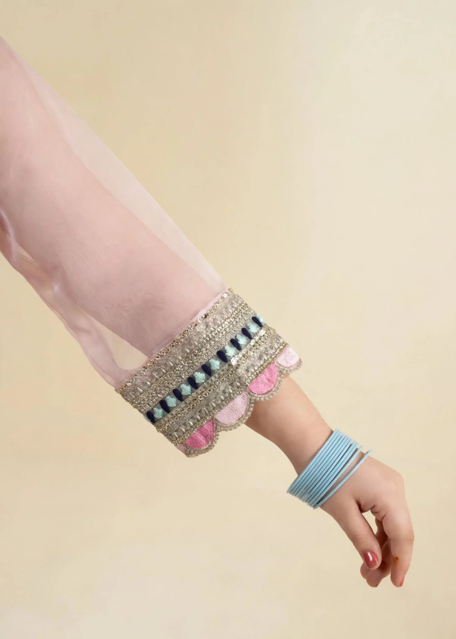 organza Gharara in Pink - view 2