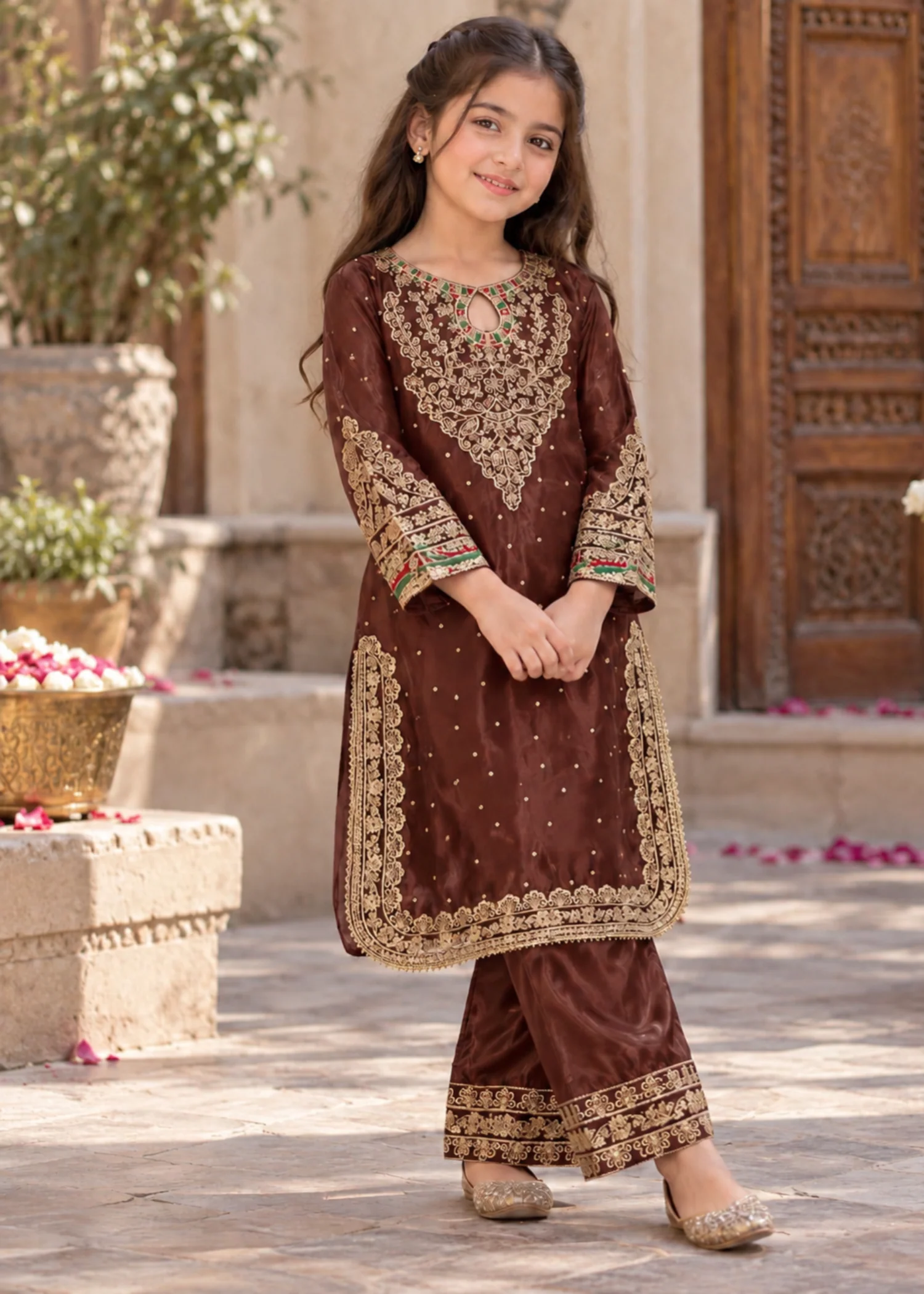 silk Kurta Set in Heathered lilac