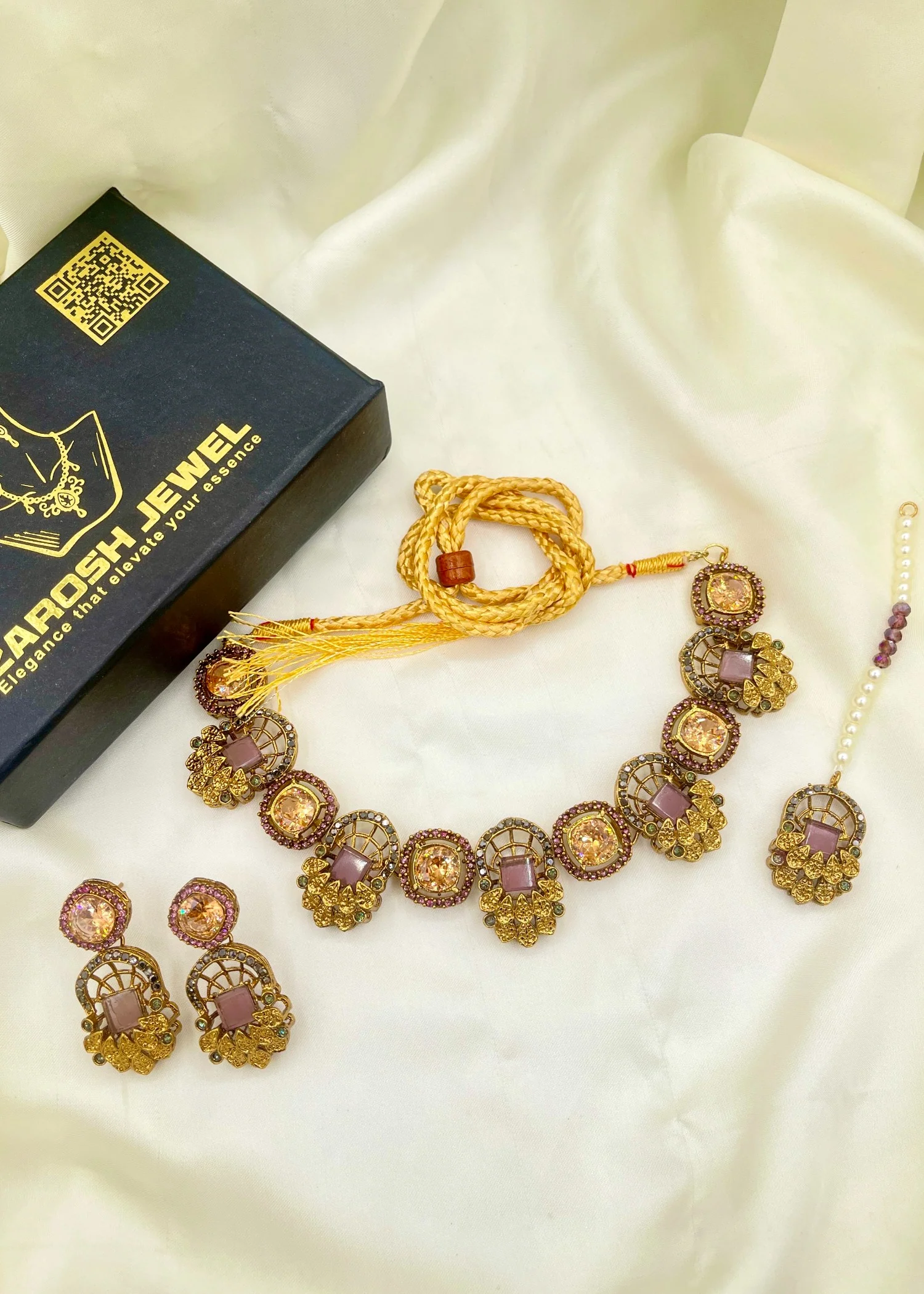 Jewelry Set in Purple Color by - Trendy Women Jewelry Set DKO5373 - view 3