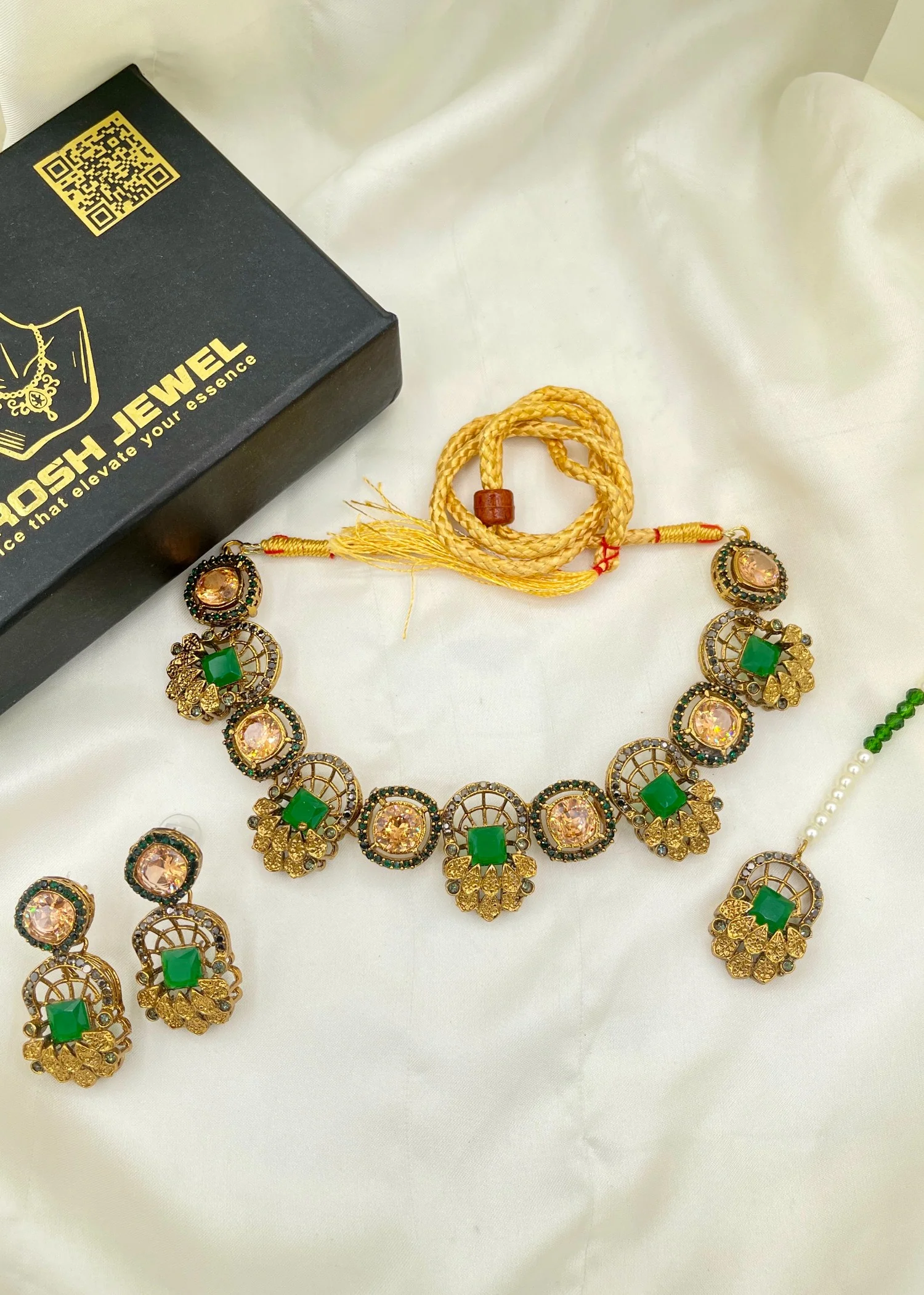 Jewelry Set in Green Color by - Trendy Women Jewelry Set YSM7323 - view 3