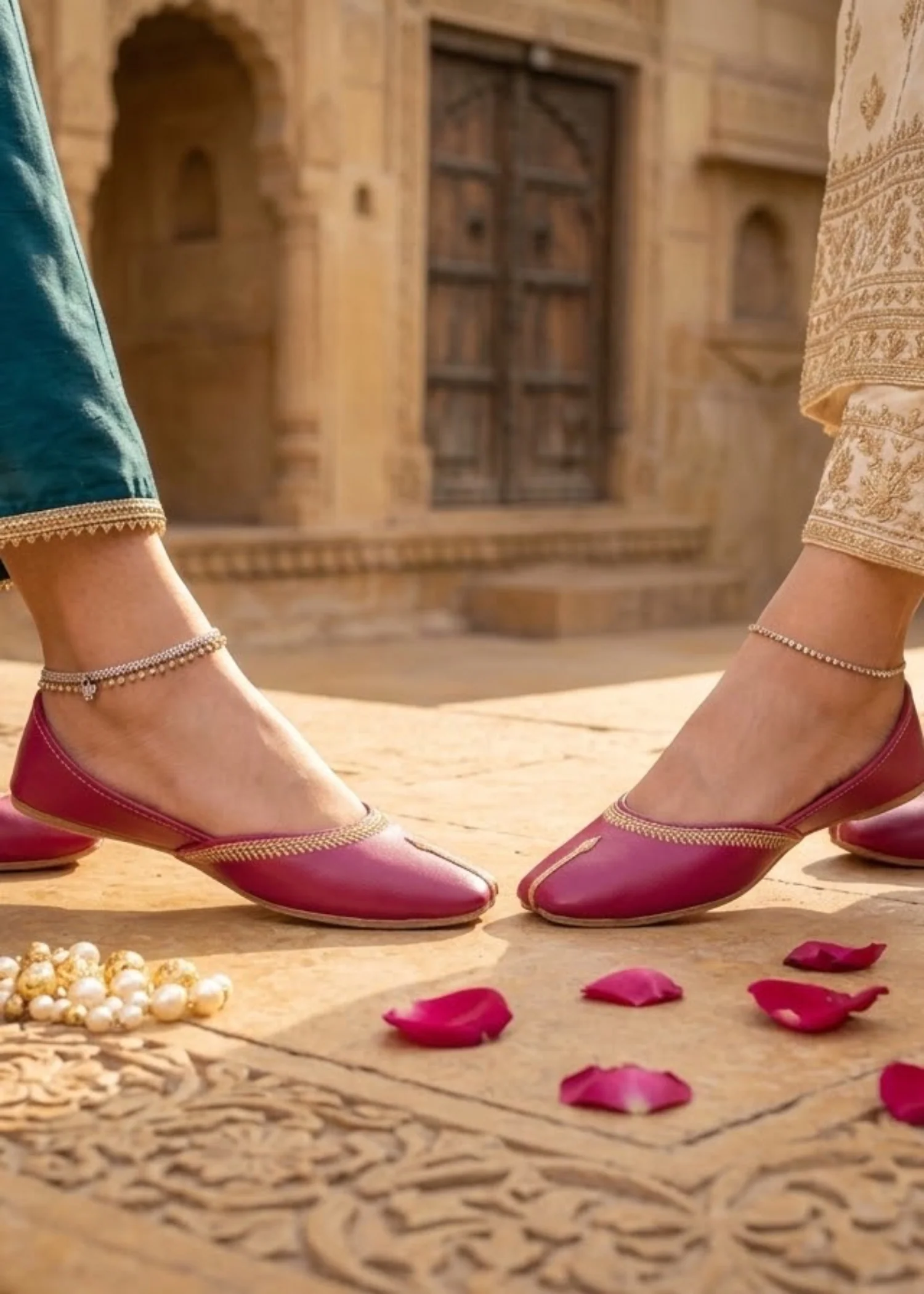 Khussa in Hot pink by - High Quality Women Khussa YMN2694 - view 3
