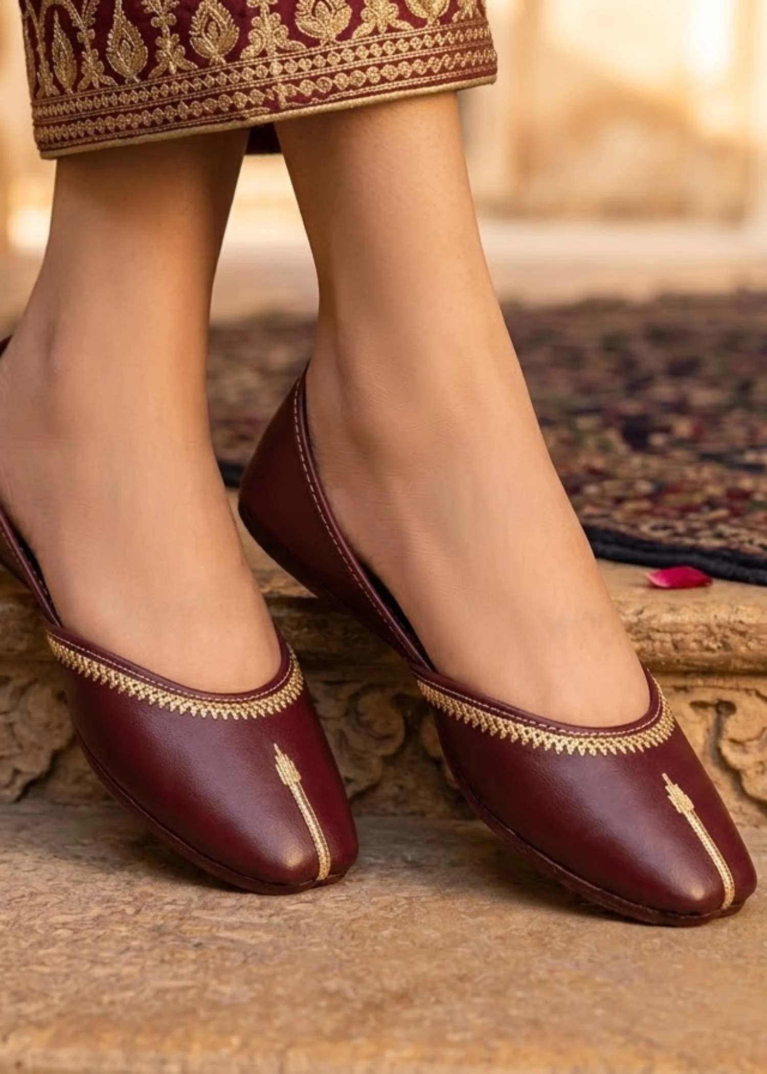 Khussa in Maroon by - High Quality Women Khussa TXF4877