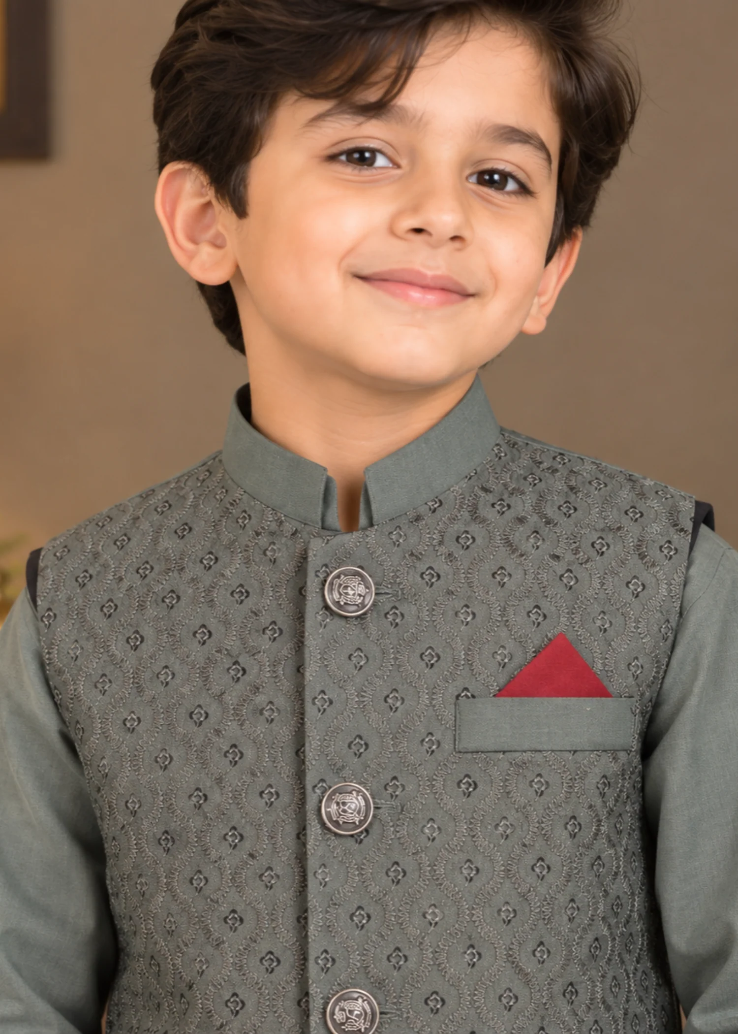 wash & wear Waistcoat in Stone grey - view 2