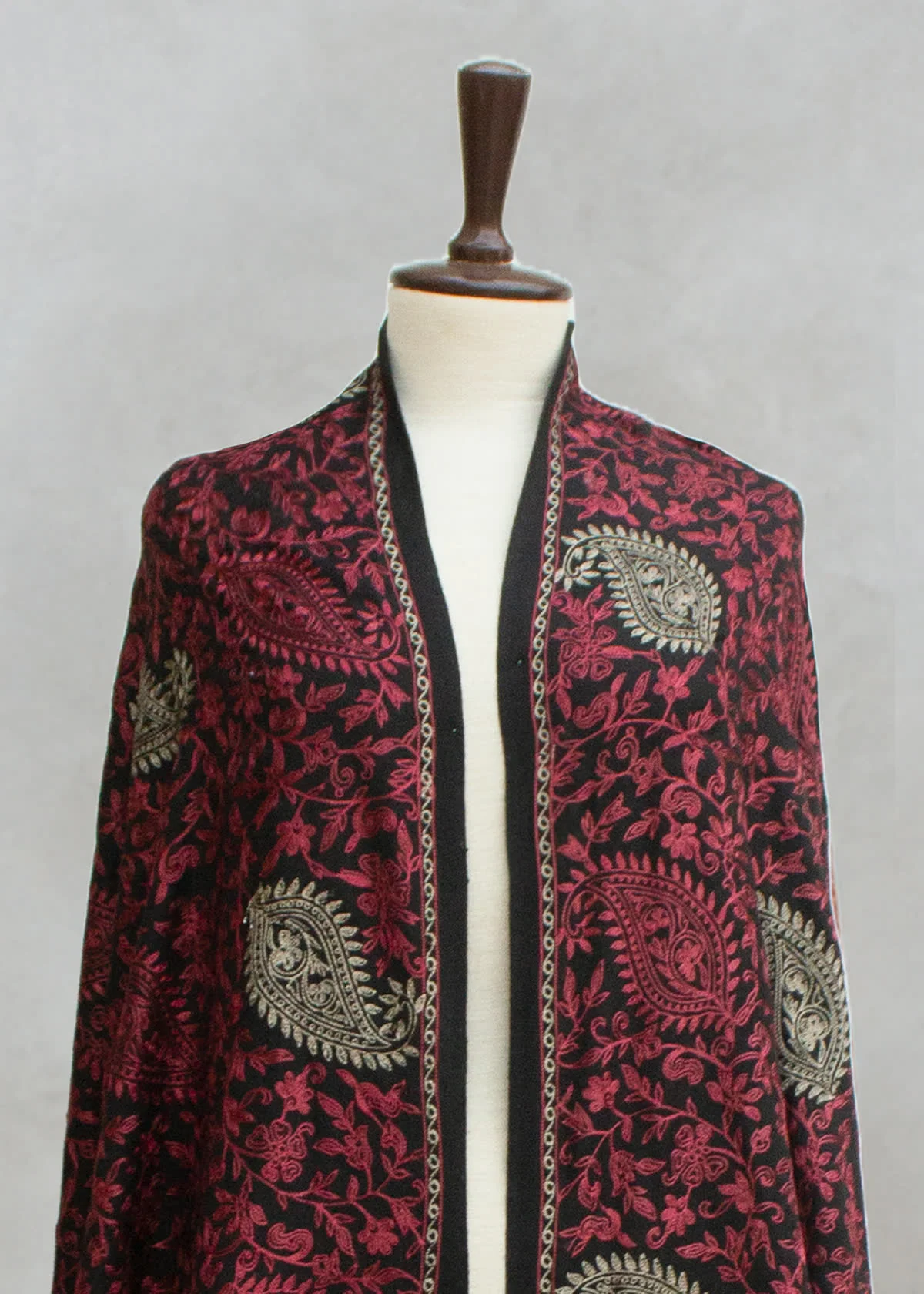 Shawl in Black, maroon Color by - Trendy Women Shawl XLB5448 - view 2