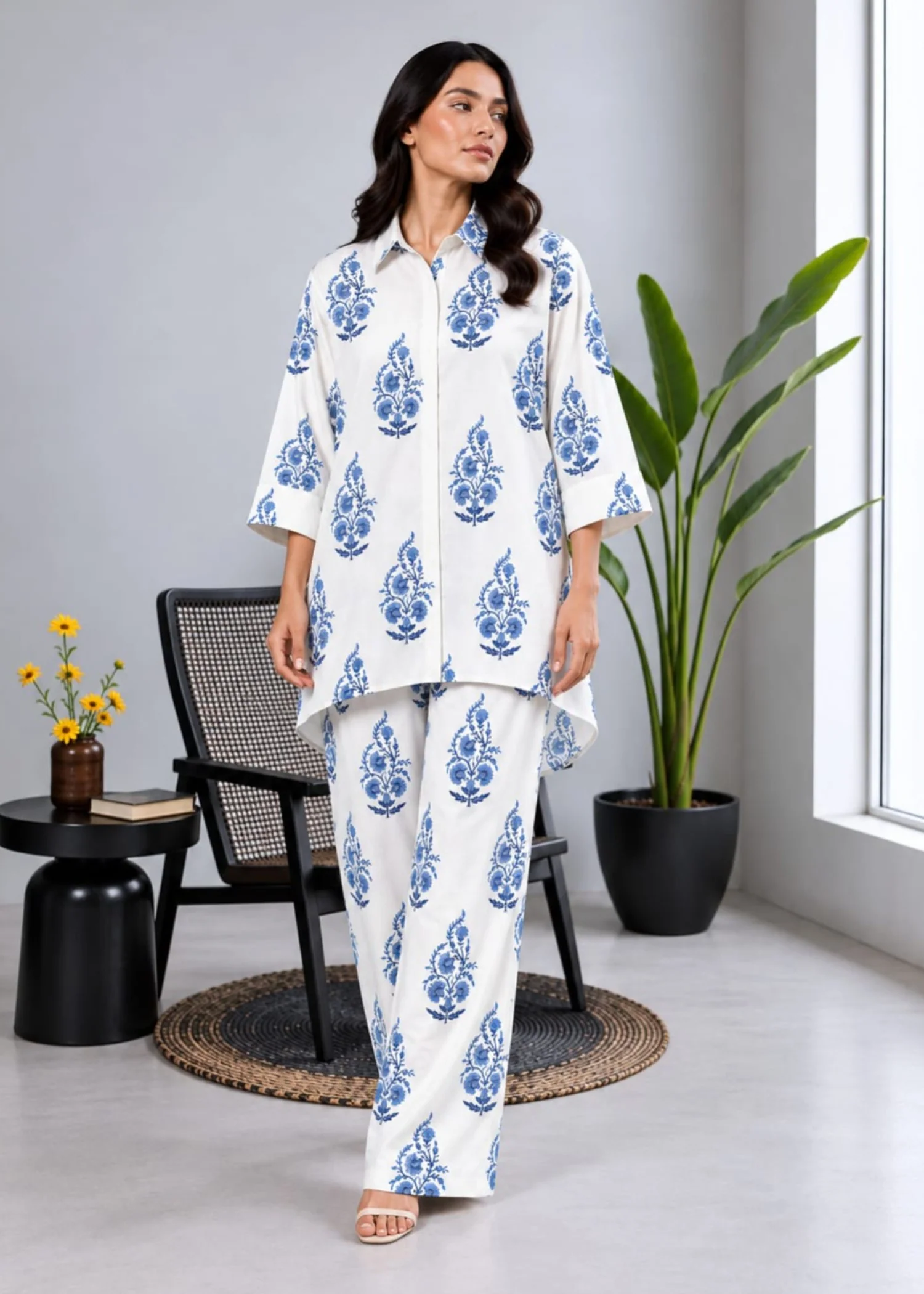 linen Co ord Sets in White