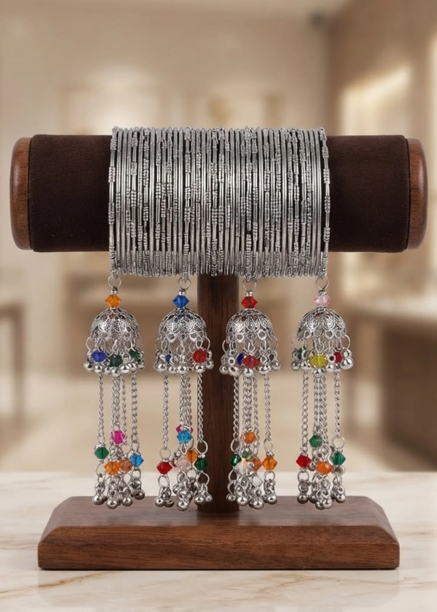 Bangles in Multi, silver Color by - Trendy Women Bangles ZBJ2633 - view 3