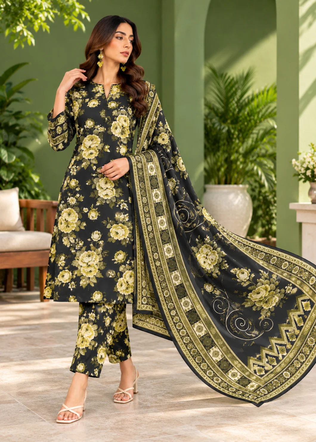 khaddar Unstitched in Black