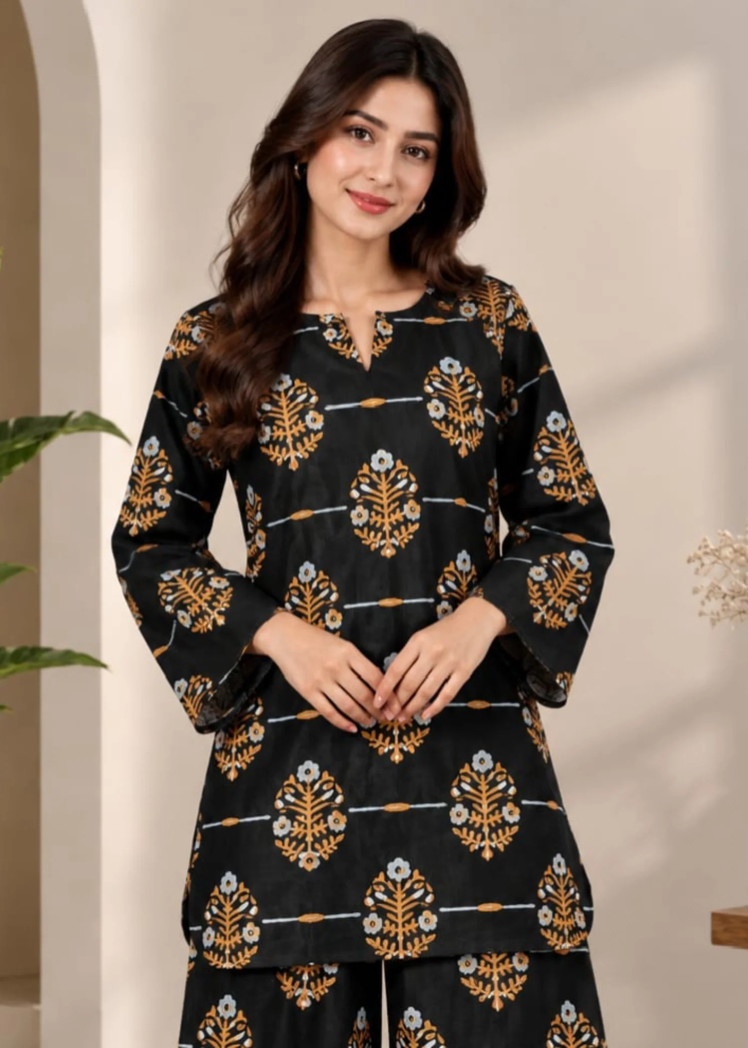 linen Co Ord Sets in Black - view 2