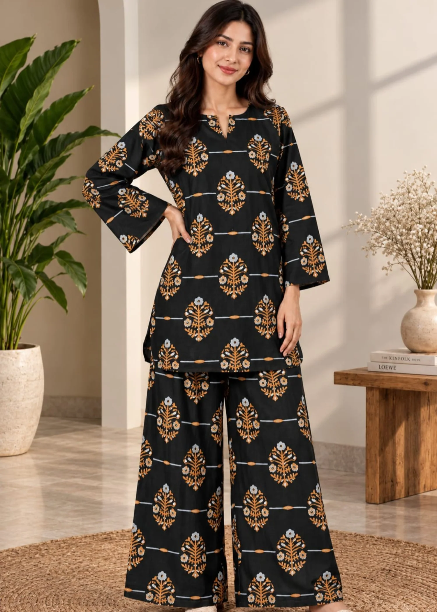 linen Co Ord Sets in Black - view 3
